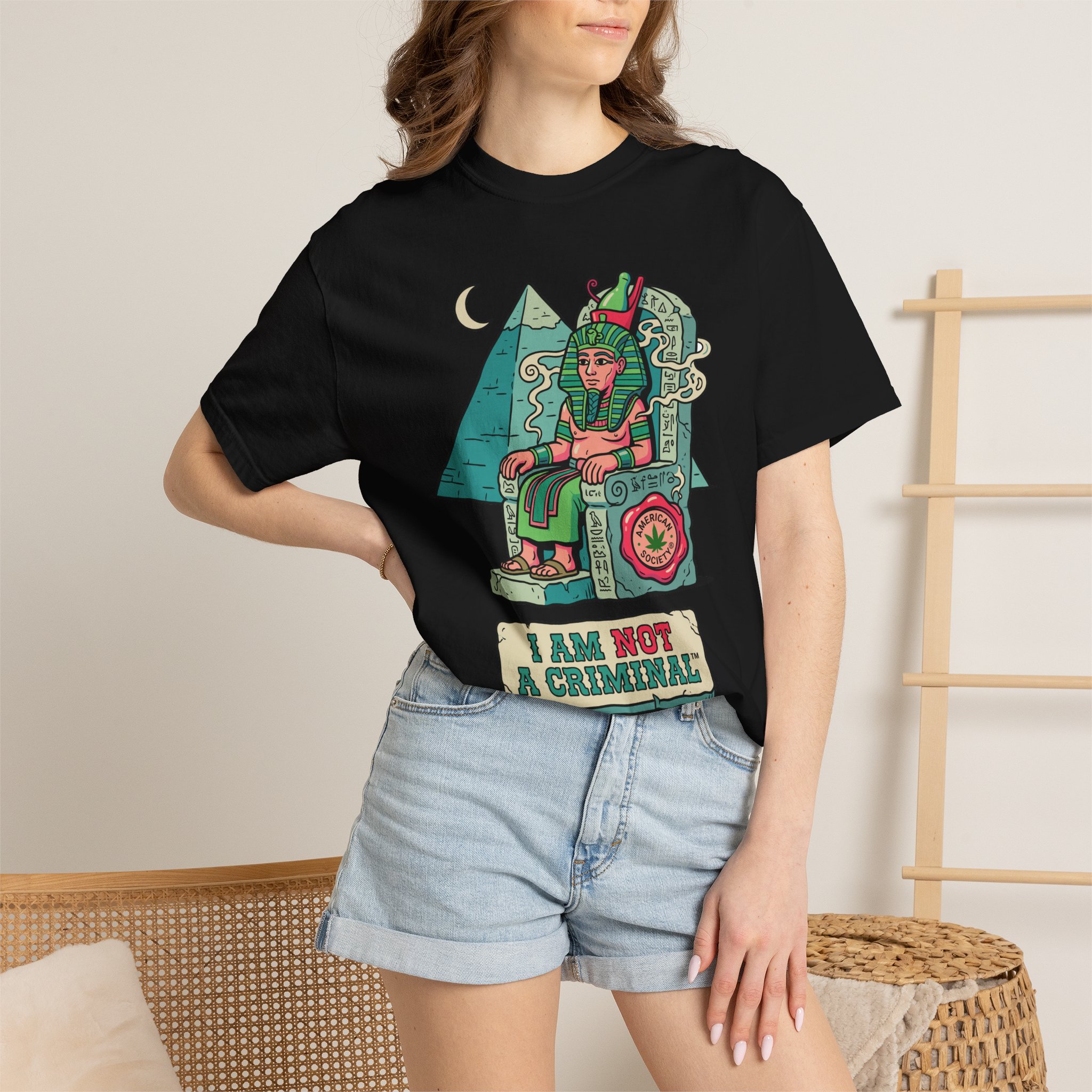 I Am Not a Criminal™ Pharaoh Tee — Ancient Royalty Cannabis Graphic - Image 52