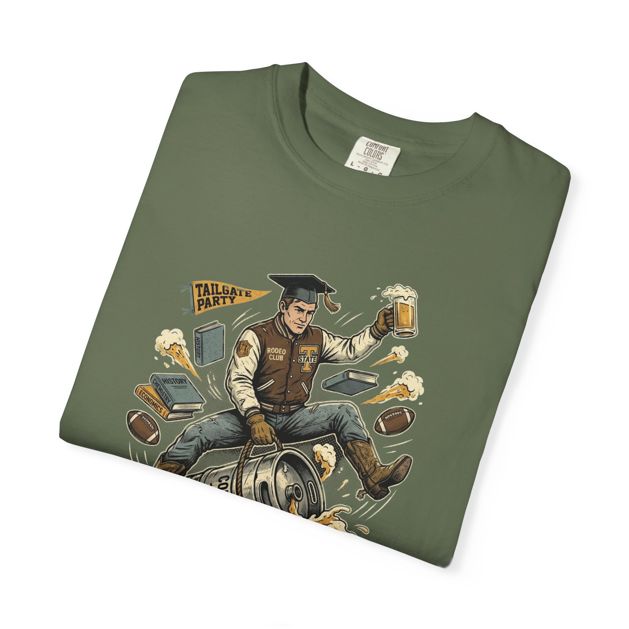 Born to Ride, Forced to Study — College Tailgate Graphic T-Shirt - Image 39