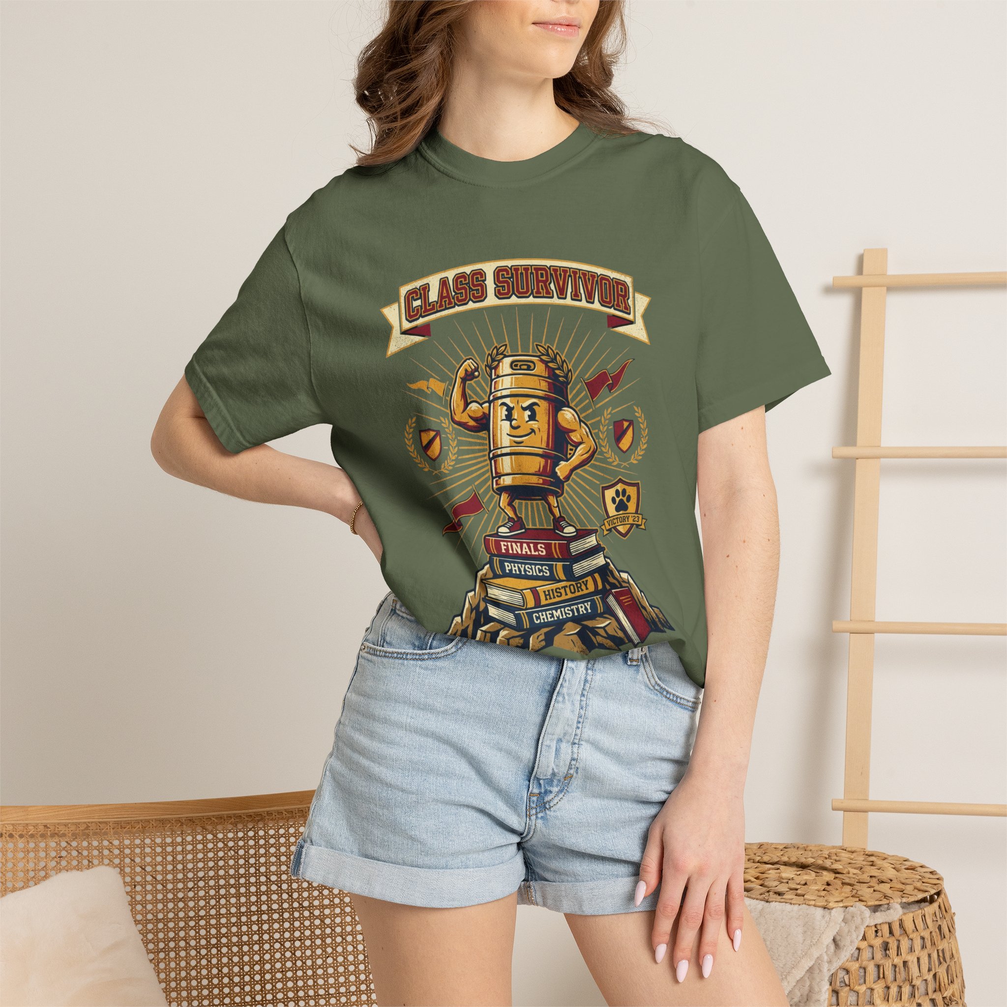 T‑Shirt — "Class Survivor" Vintage Trophy Design (Graduation/School Spirit) - Image 44