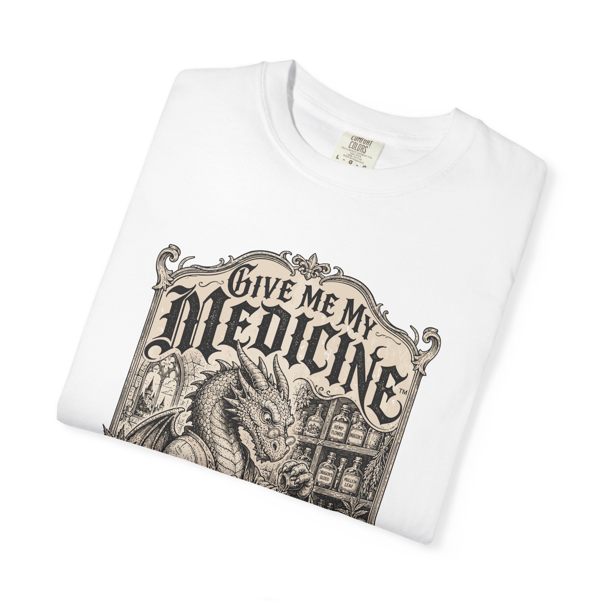 Give Me My Medicine™ T-Shirt — Vintage Cannabis Apothecary Graphic Tee - Image 3