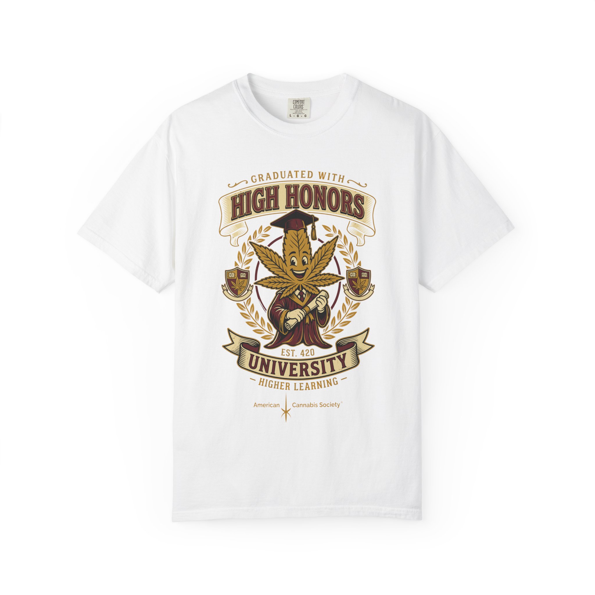 High Honors University T-Shirt — "Graduated with High Honors" Retro Marijuana College Tee - Image 5