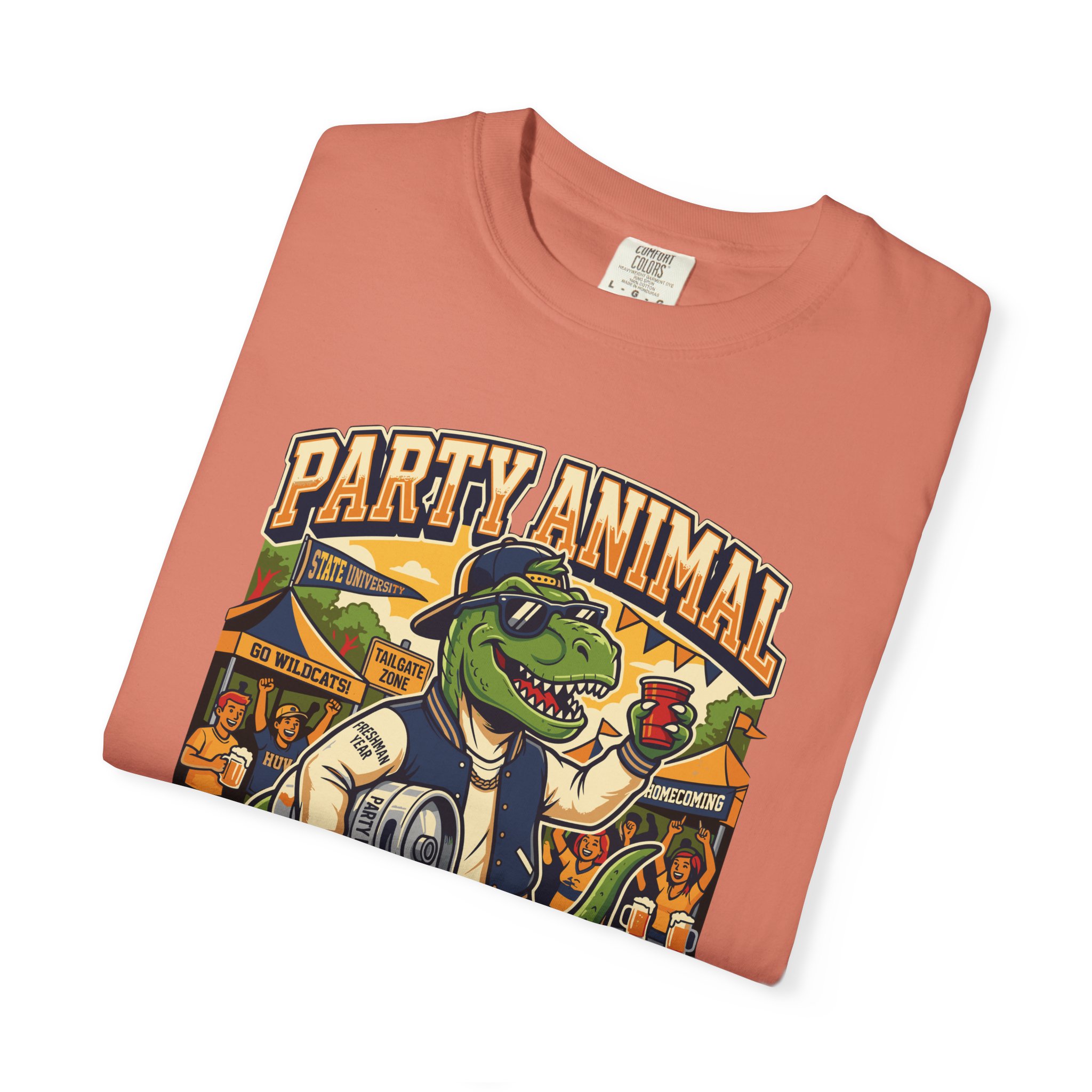 Party Animal T-Shirt — Dinosaur BBQ Beer Graphic Tee - Image 7