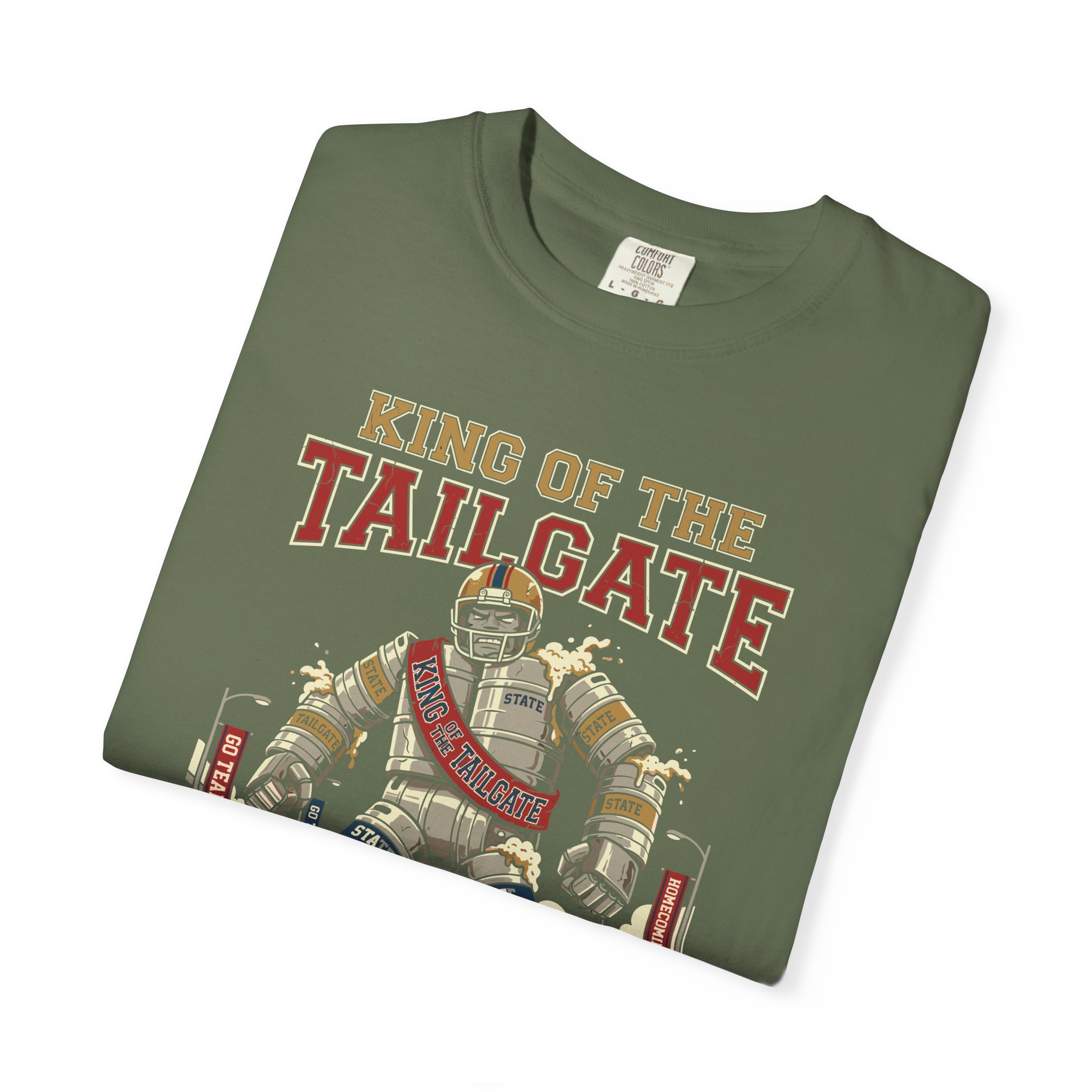 King of the Tailgate T-Shirt — College Football Tailgating Tee - Image 35