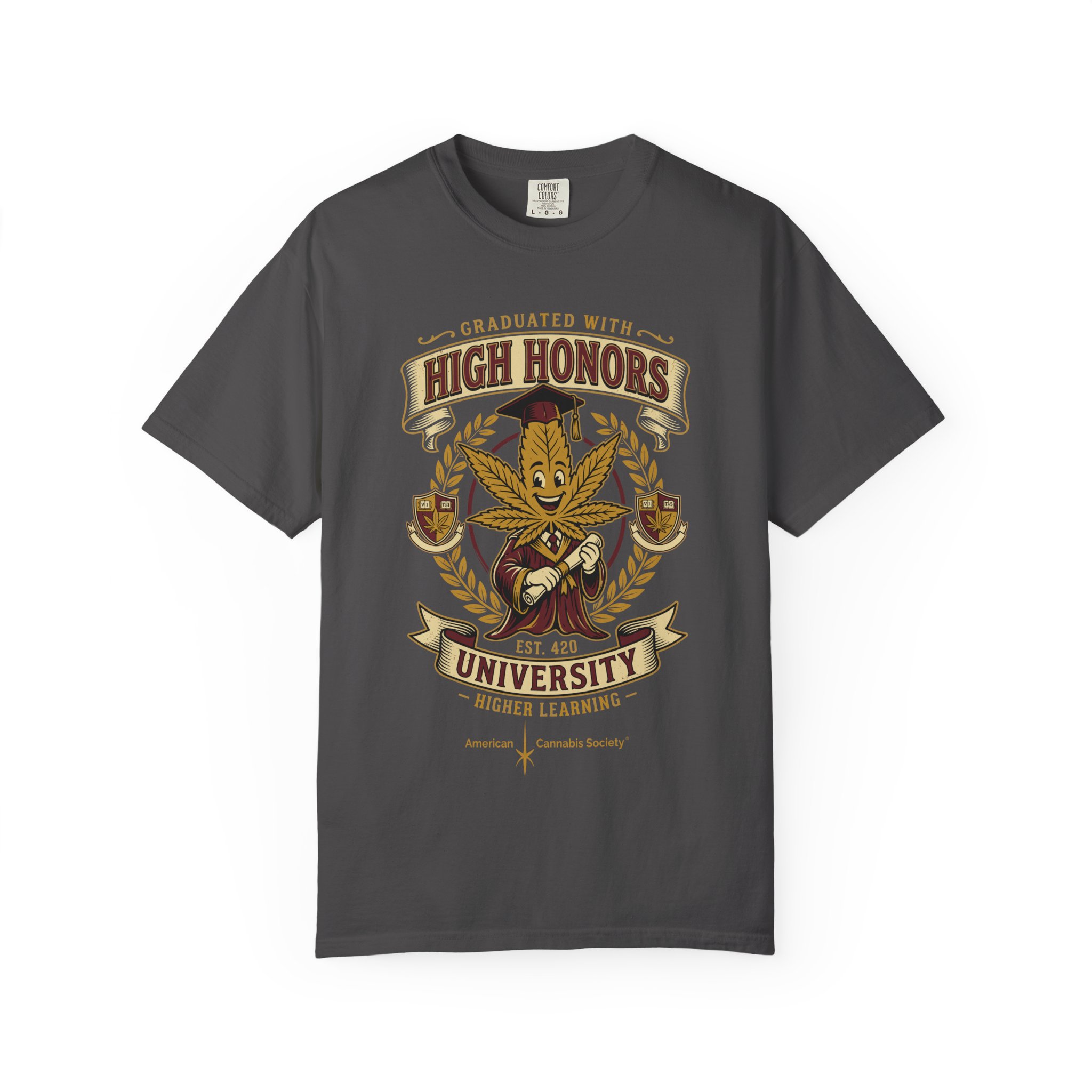 High Honors University T-Shirt — "Graduated with High Honors" Retro Marijuana College Tee - Image 45