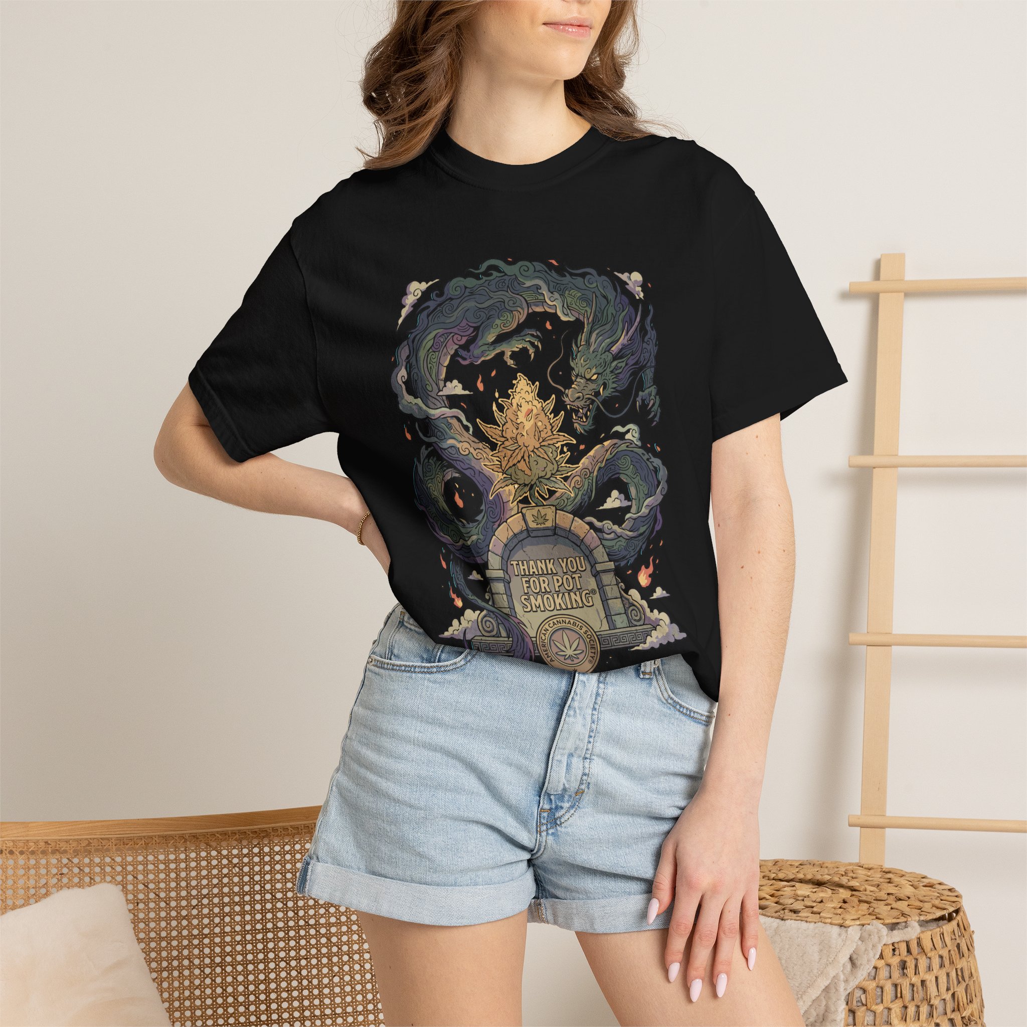 Thank You For Pot Smoking® T-Shirt — Vintage Kraken Gravestone Design (“Here Lies My Sanity”) - Image 48