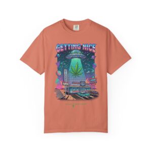 Getting Nice™ UFO T-Shirt — Retro Cannabis Flying Saucer Graphic Tee