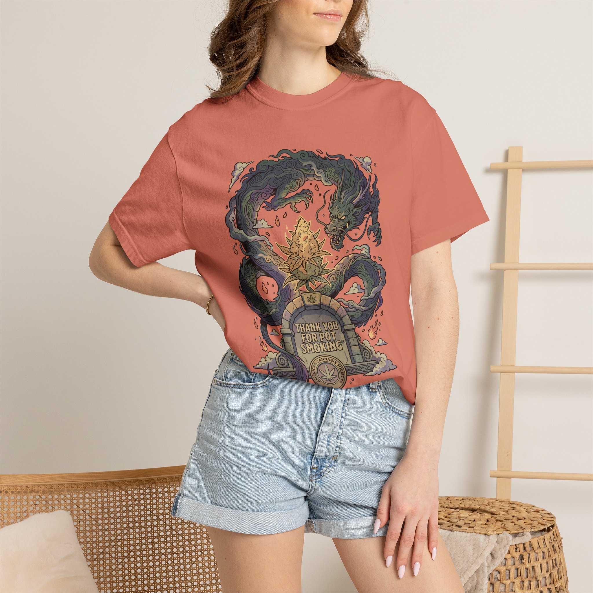 Thank You For Pot Smoking® T-Shirt — Vintage Kraken Gravestone Design (“Here Lies My Sanity”) - Image 4