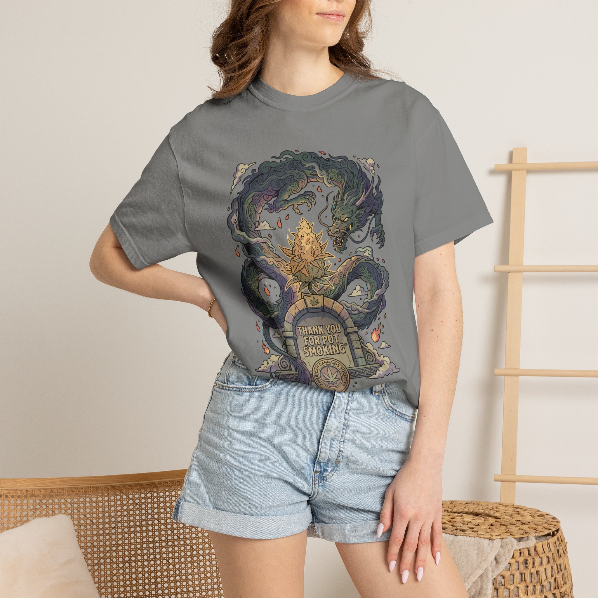 Thank You For Pot Smoking® T-Shirt — Vintage Kraken Gravestone Design (“Here Lies My Sanity”) - Image 40
