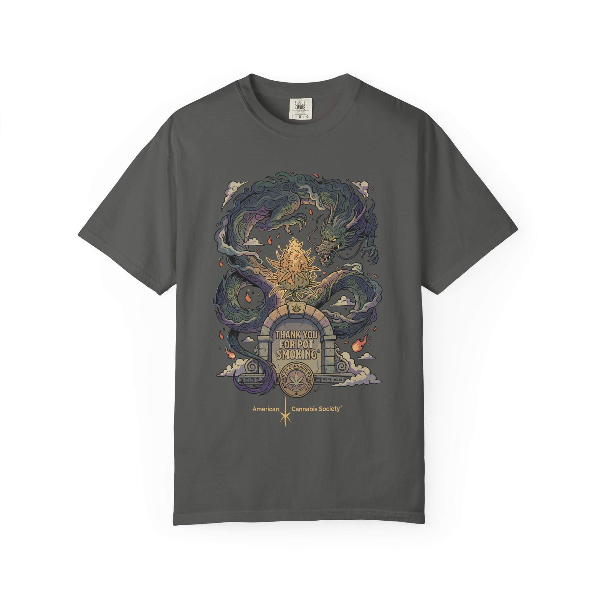Thank You For Pot Smoking® T-Shirt — Vintage Kraken Gravestone Design (“Here Lies My Sanity”) - Image 25
