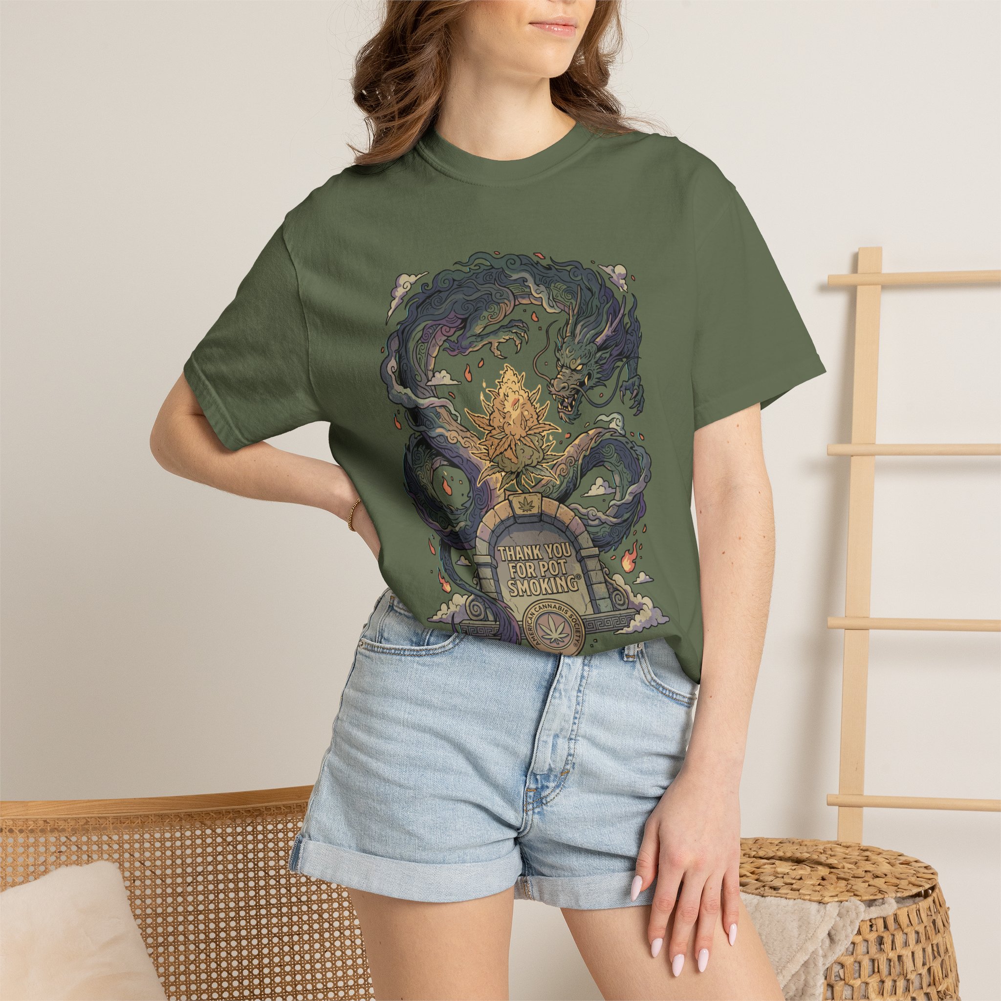 Thank You For Pot Smoking® T-Shirt — Vintage Kraken Gravestone Design (“Here Lies My Sanity”) - Image 36