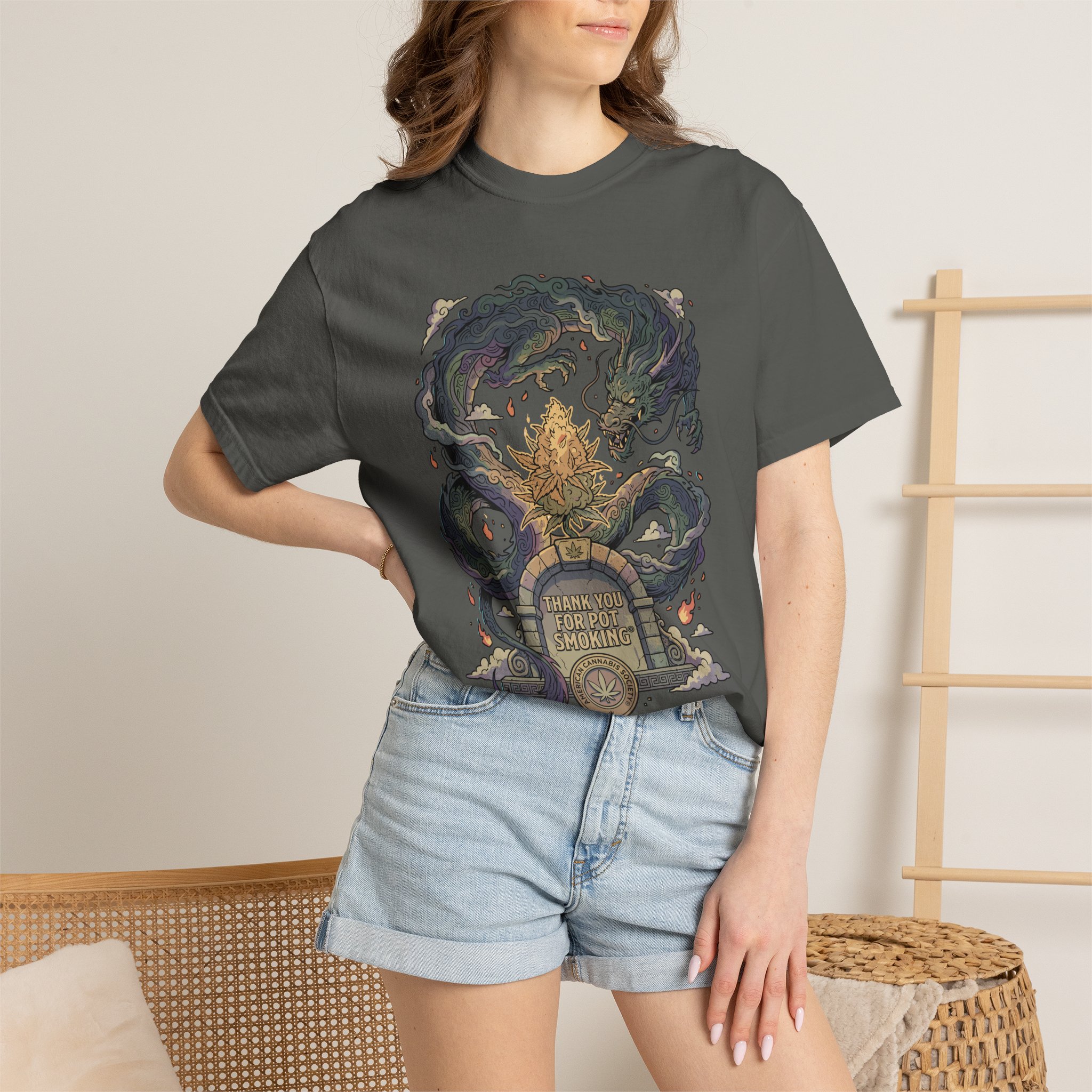 Thank You For Pot Smoking® T-Shirt — Vintage Kraken Gravestone Design (“Here Lies My Sanity”) - Image 28