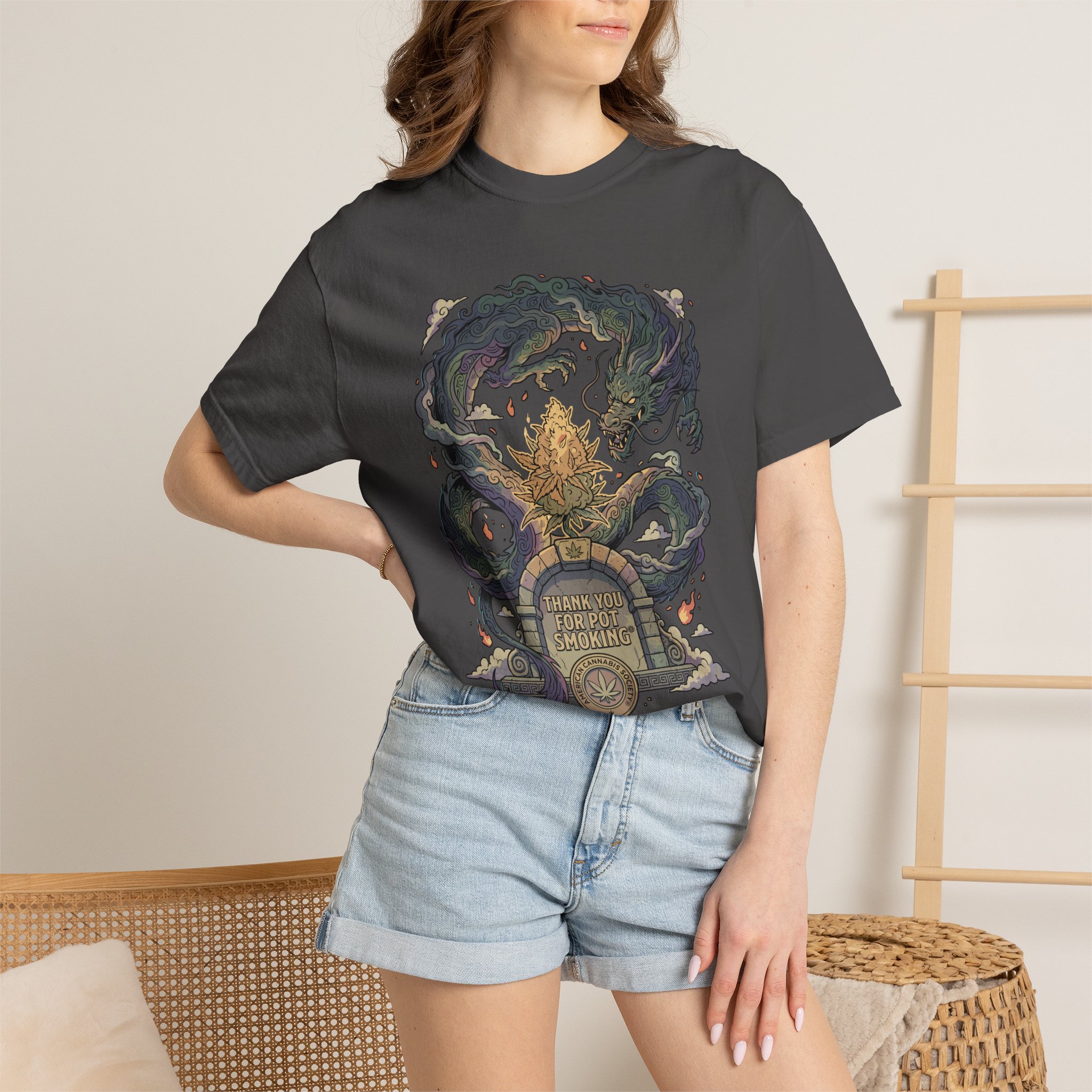 Thank You For Pot Smoking® T-Shirt — Vintage Kraken Gravestone Design (“Here Lies My Sanity”) - Image 44
