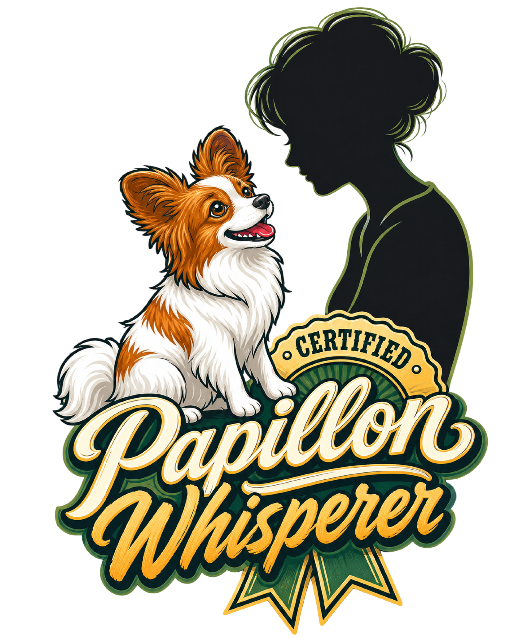 Certified Papillon Whisperer apparel design available on THCFACTOR.com by GreenRX