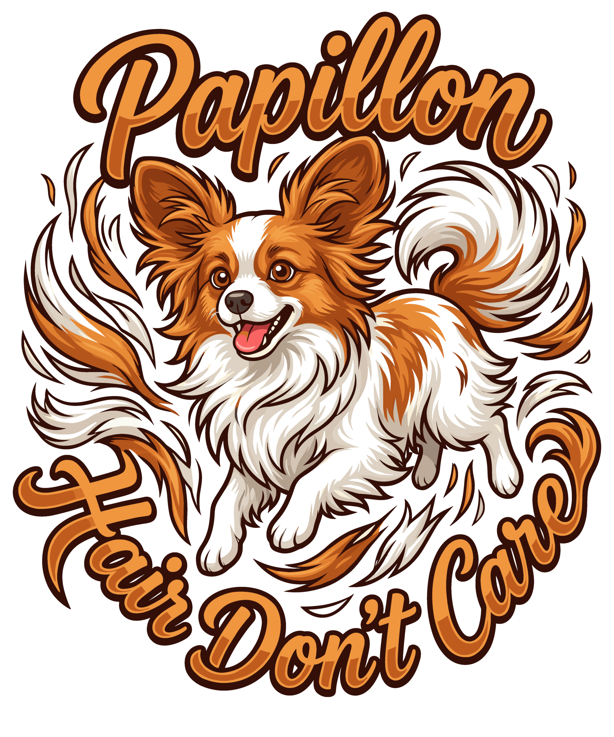 Papillon Hair Don't Care graphic apparel design from THC Factor cannabis clothing by GreenRX