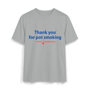 Thank You For Pot Smoking® Heathered Performance Tee – Silver