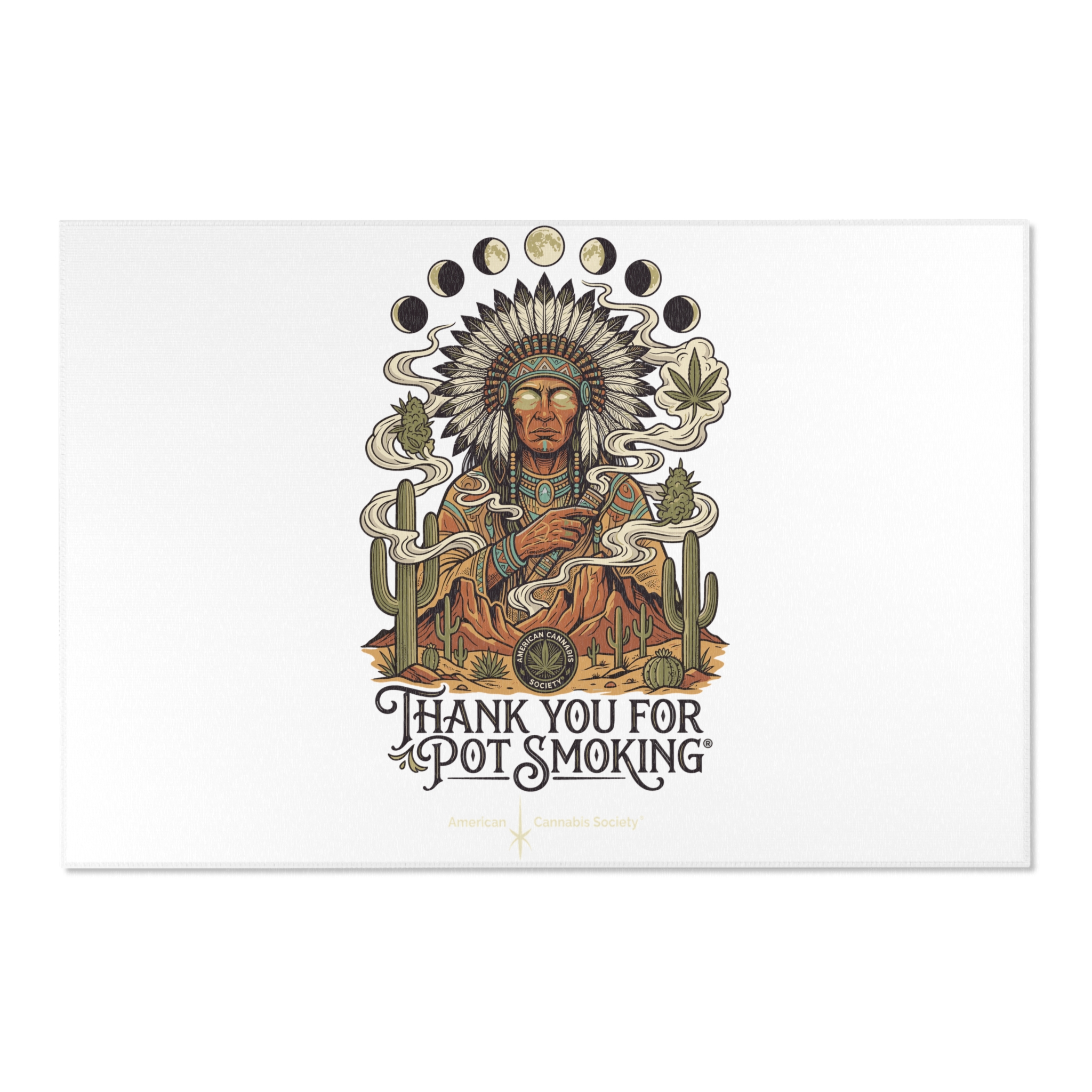 Thank You For Pot Smoking® Desert Chief Chenille Area Rug – 72" × 48"