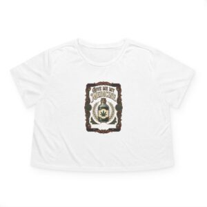 Give Me My Medicine™ Women's Flowy Cropped Tee – White