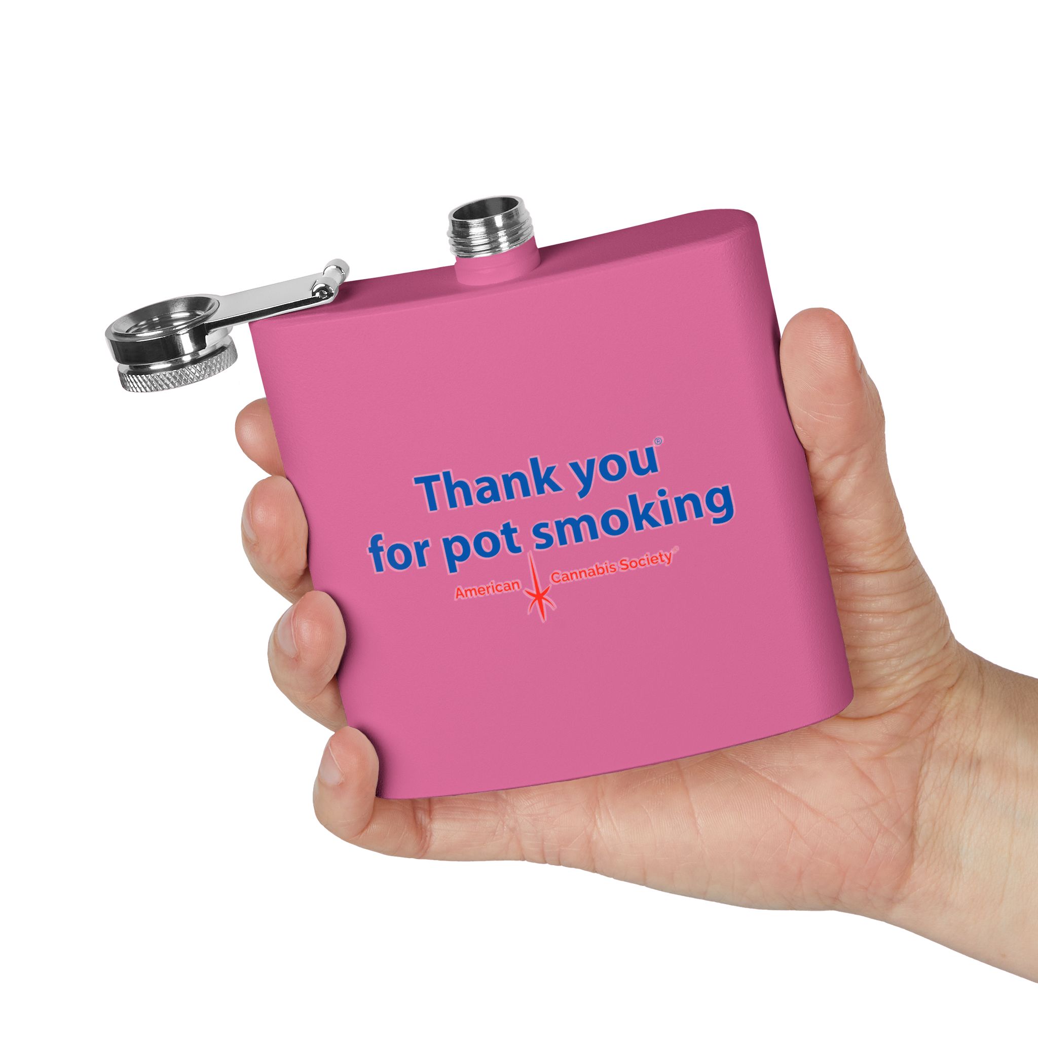 Thank You For Pot Smoking® Flask – Pink view 4