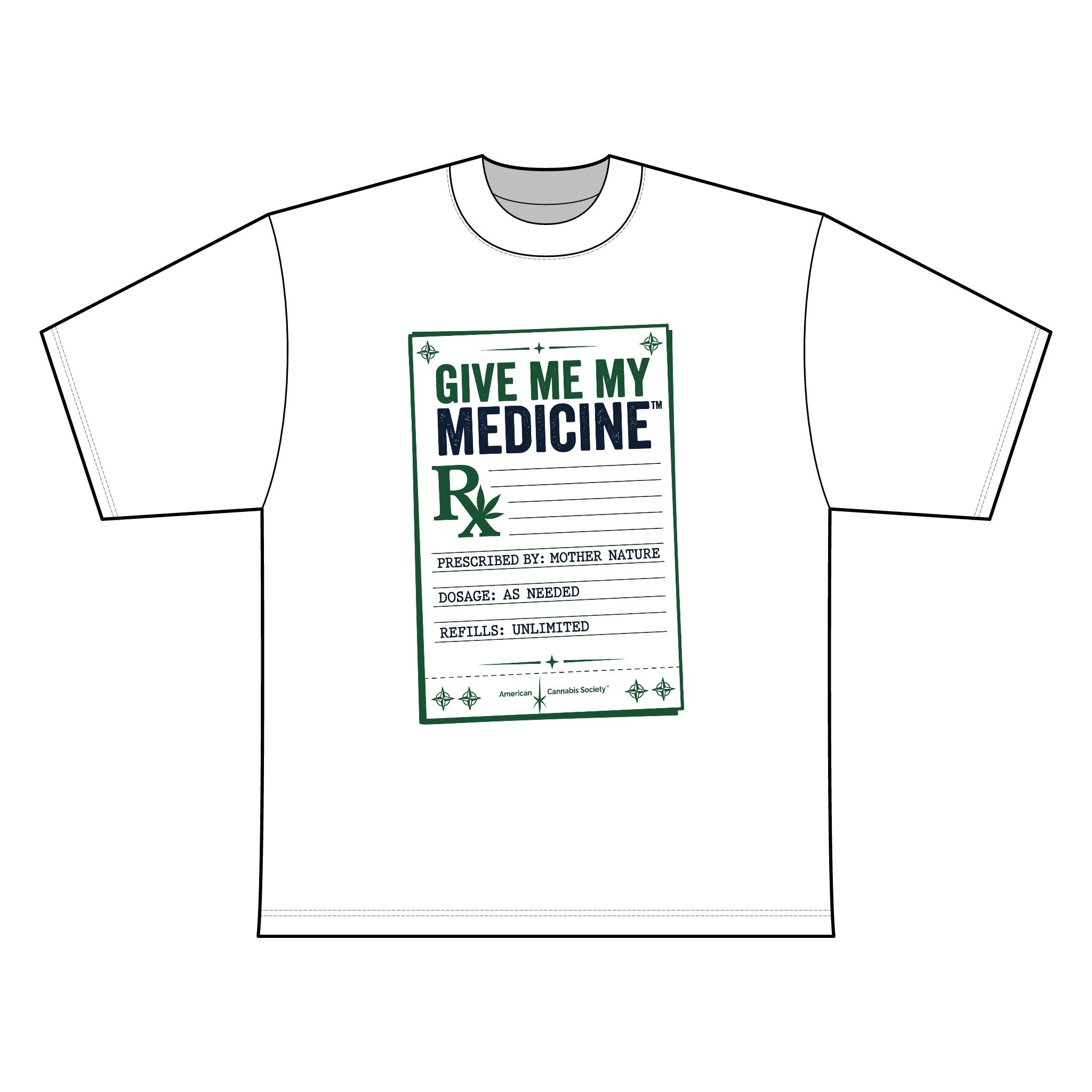 Give Me My Medicine™ Rx Reverse-Seam T-Shirt — American Cannabis Society® Garment-Dyed Tee - Image 2