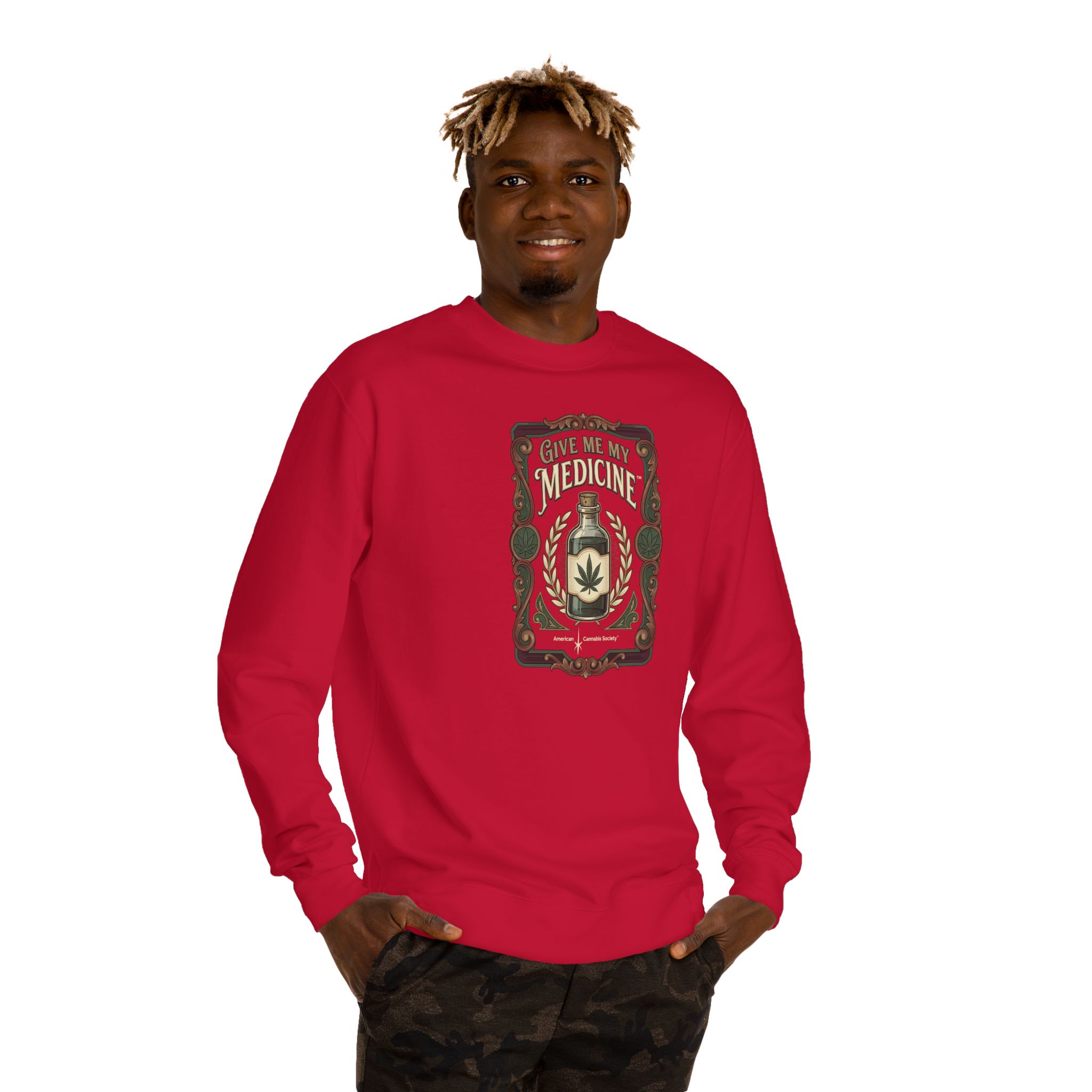 Give Me My Medicine™ Unisex Crew Neck Sweatshirt – Red – view 3