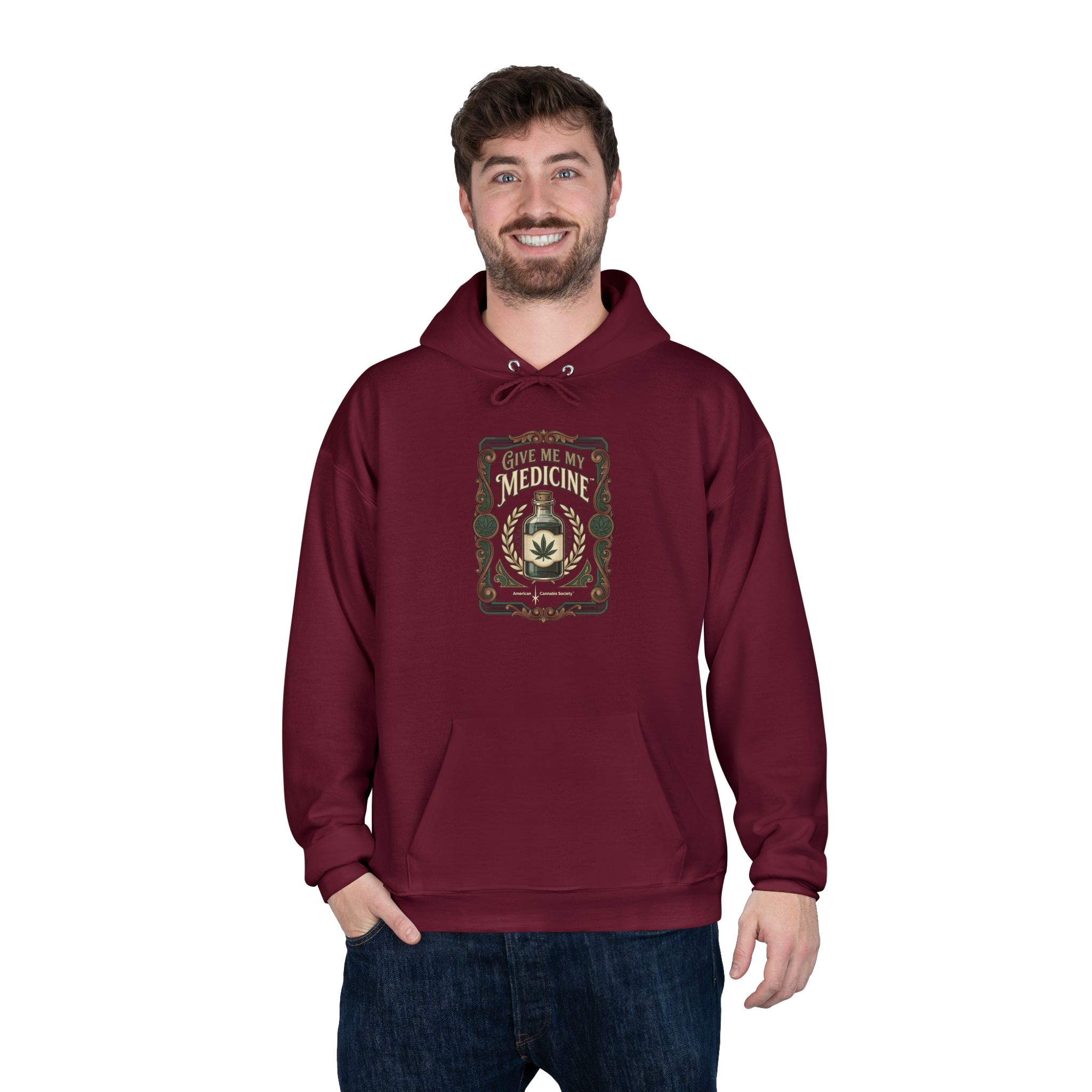Give Me My Medicine™ Unisex Pullover Hoodie – Athletic Cardinal – view 4