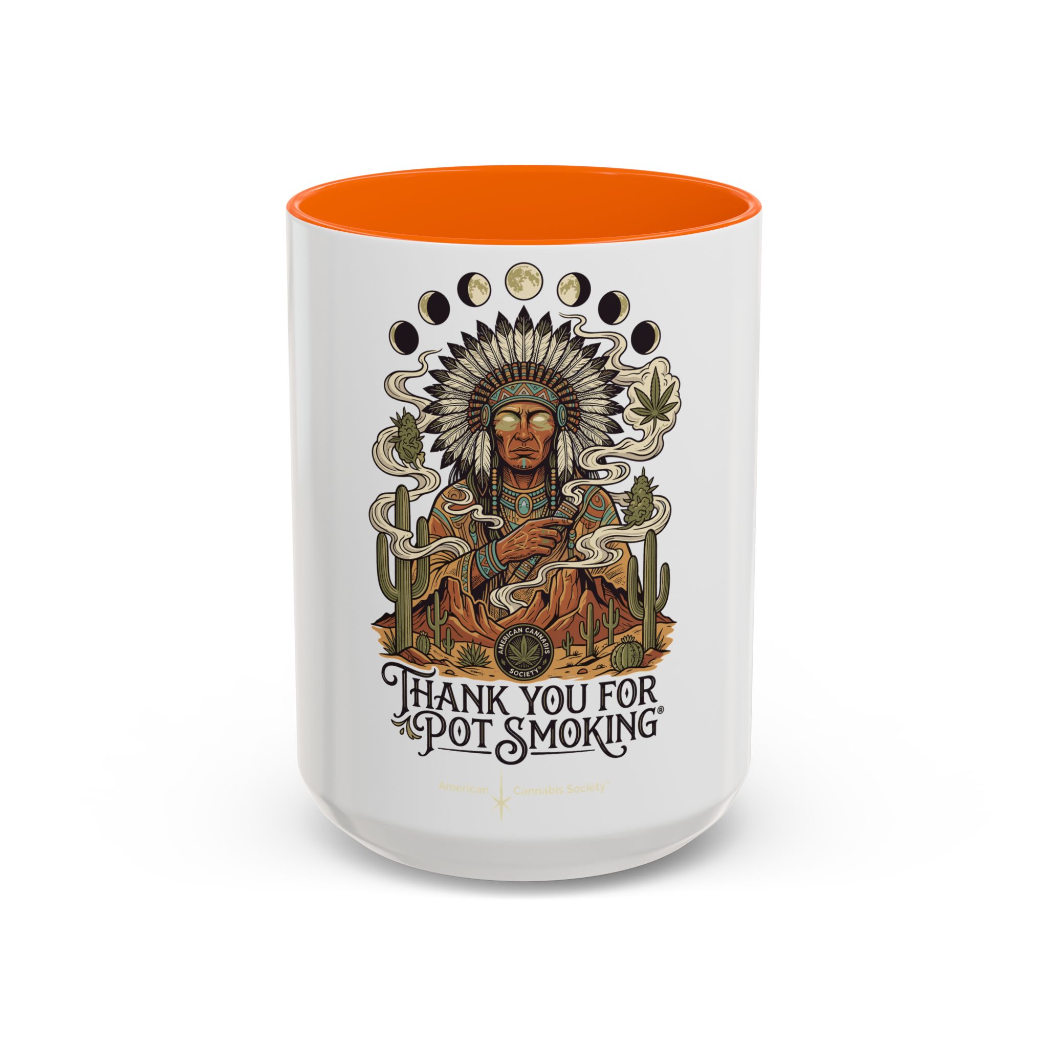 Thank You For Pot Smoking® Colored Interior Coffee Mug – Orange – view 7
