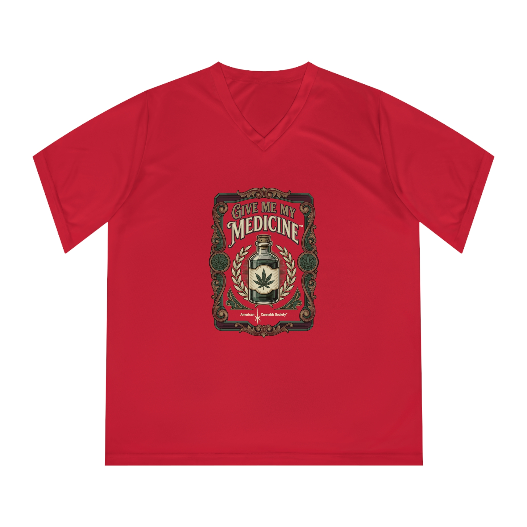 Give Me My Medicine Women's Performance V-Neck – Sport Red