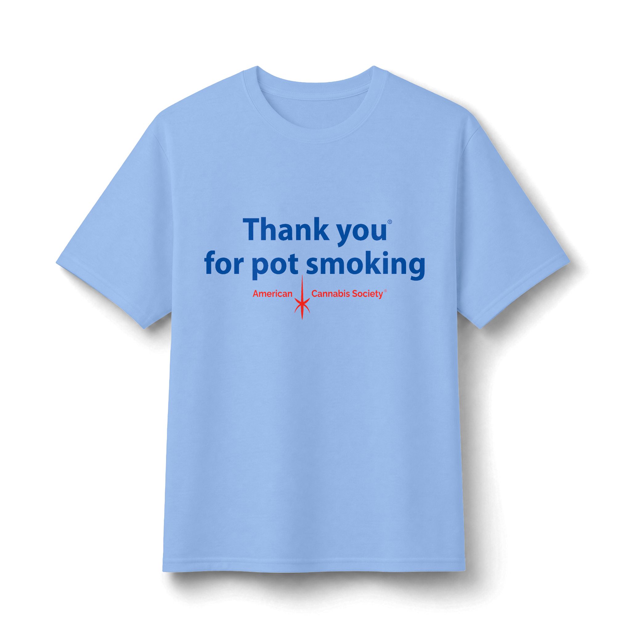 Thank You For Pot Smoking® Unisex Moisture-Wicking Tee – Light Blue