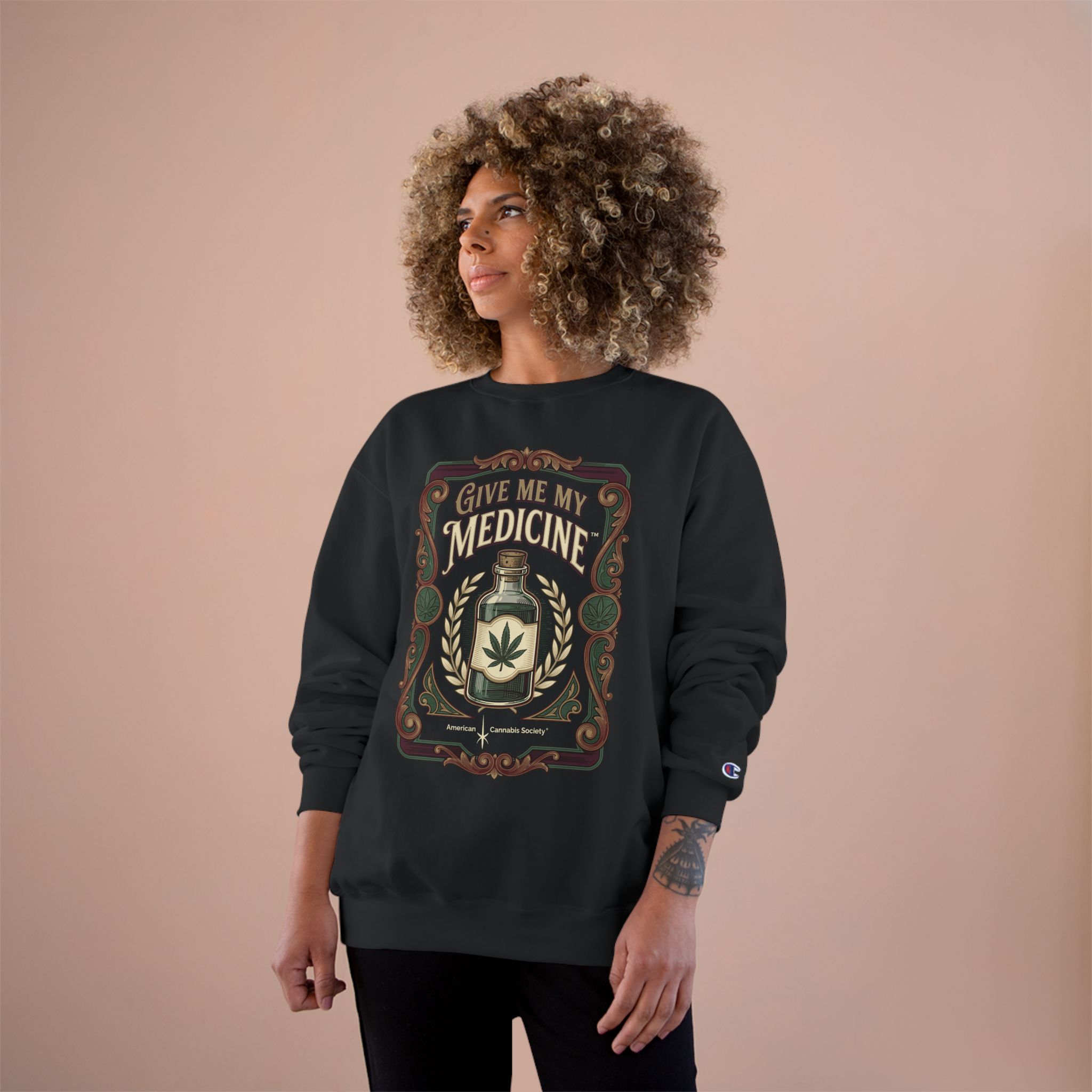 Give Me My Medicine™ Heavyweight Crewneck Sweatshirt – Black, view 4