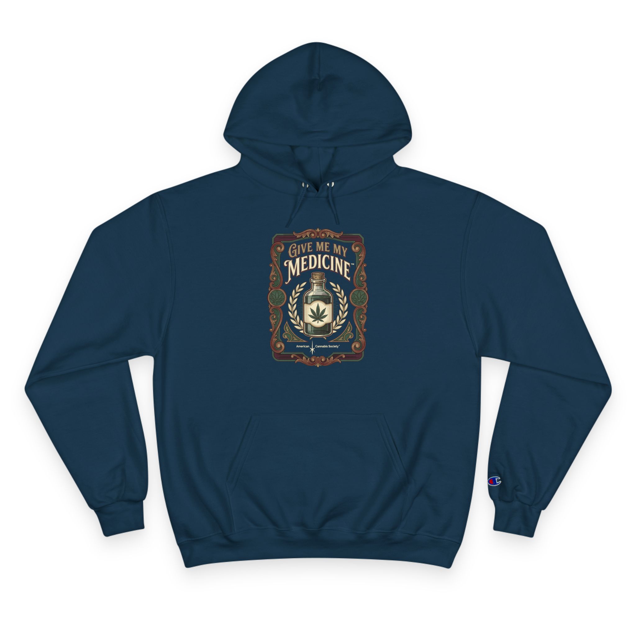 Give Me My Medicine™ Heavyweight Pullover Hoodie – Navy
