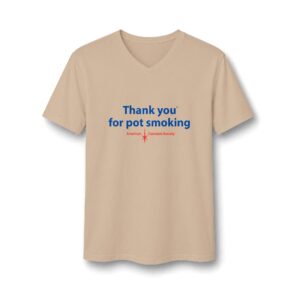 Thank You For Pot Smoking® Unisex V-Neck Tee – Heather Bone