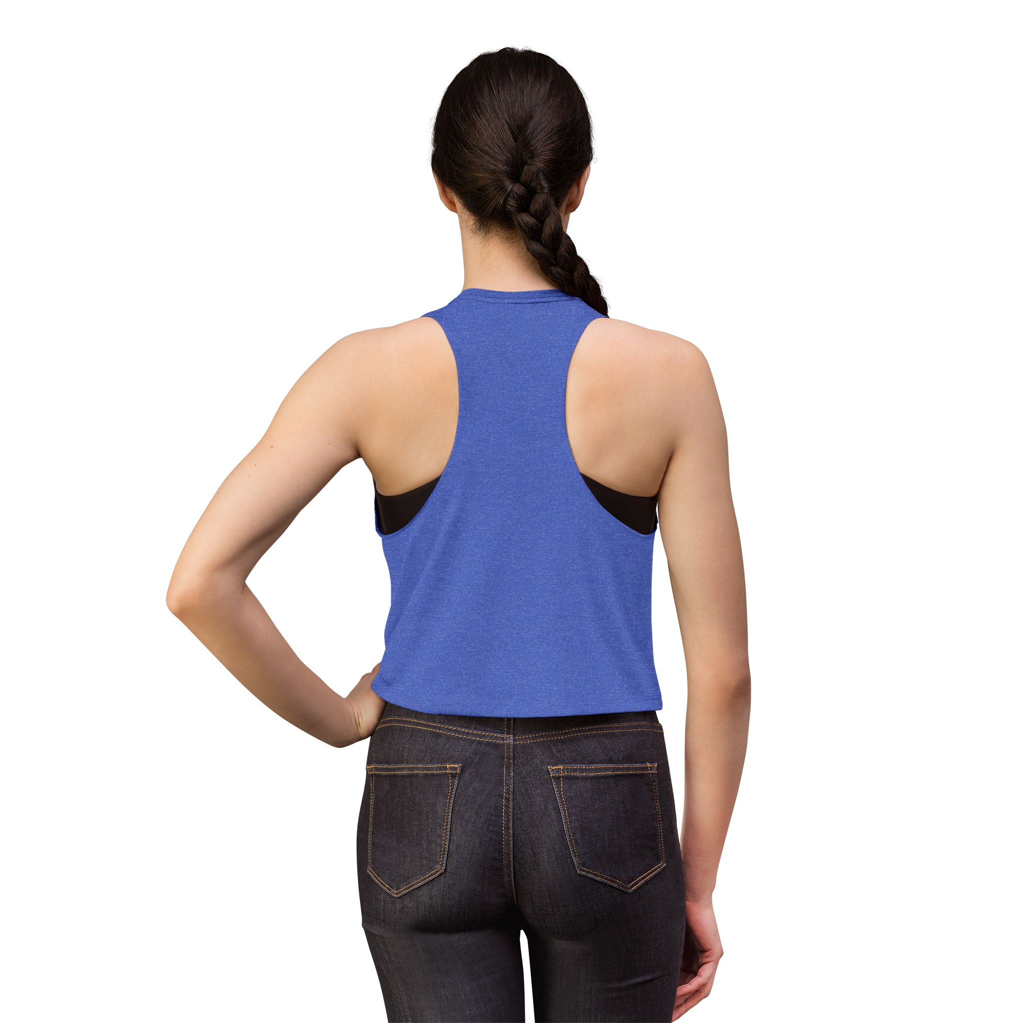 Give Me My Medicine™ Women's Relaxed Crop Top – Heather True Royal – view 4