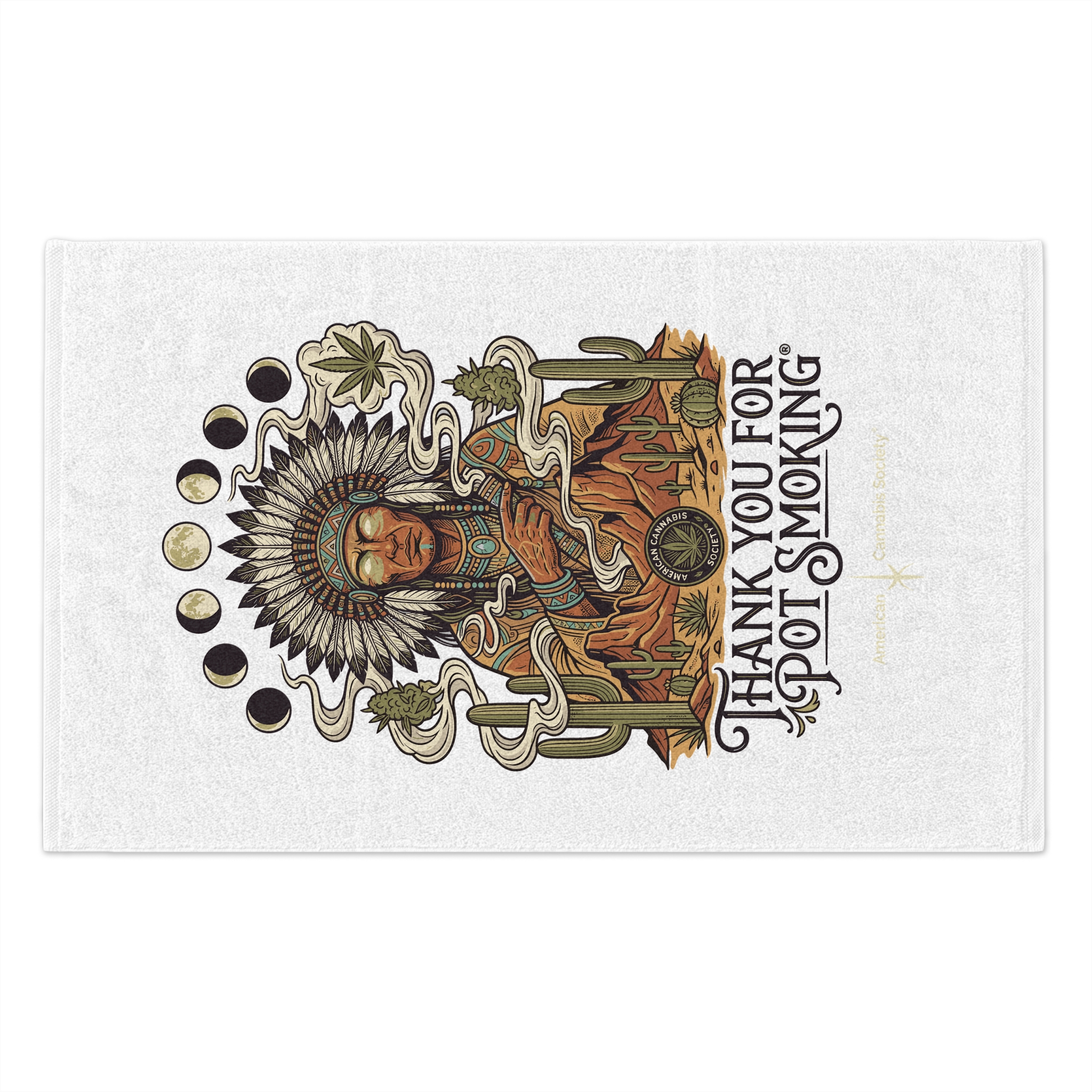 Thank You For Pot Smoking® Cotton-Back Rally Towel – White – view 2