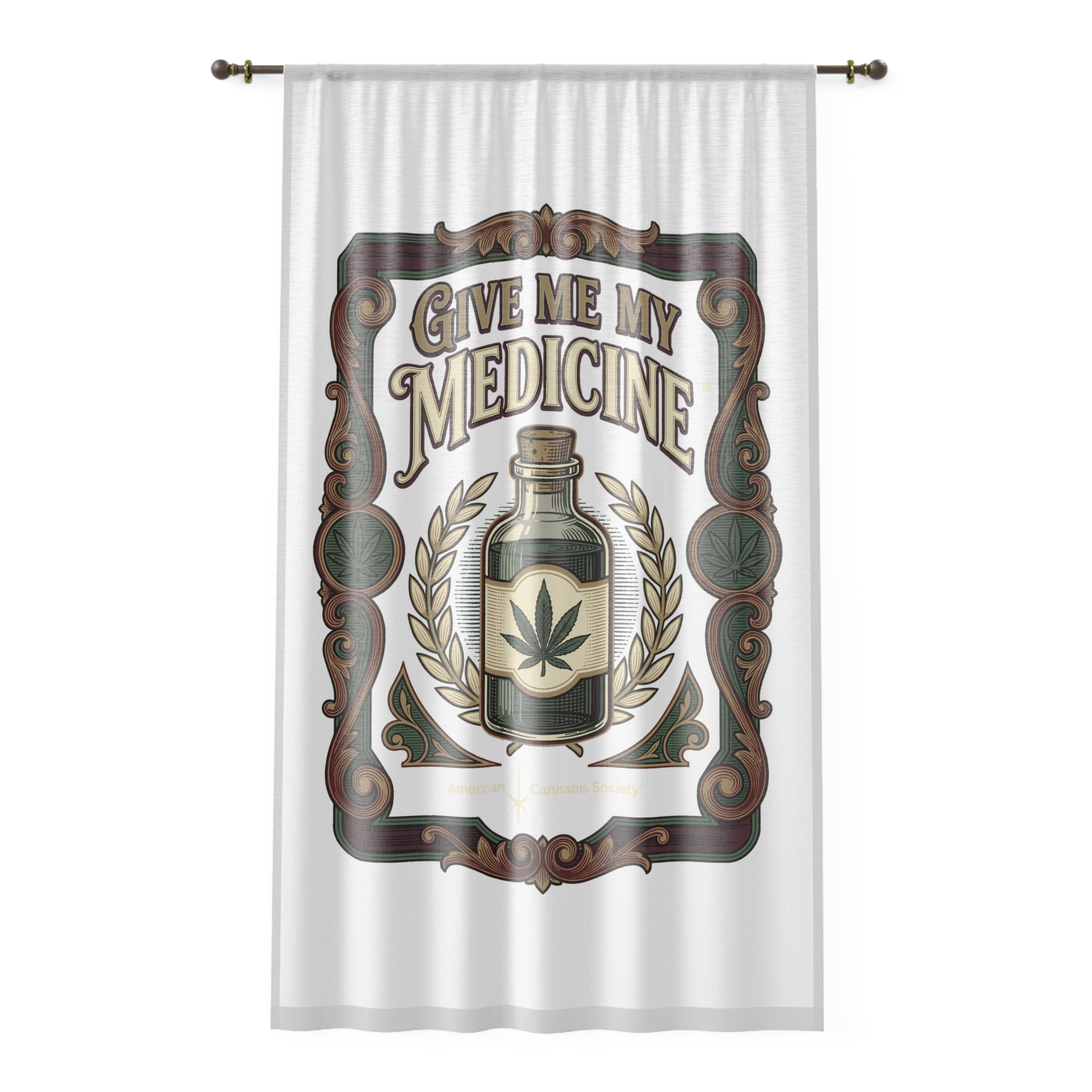 Give Me My Medicine™ Sheer Window Curtain – White