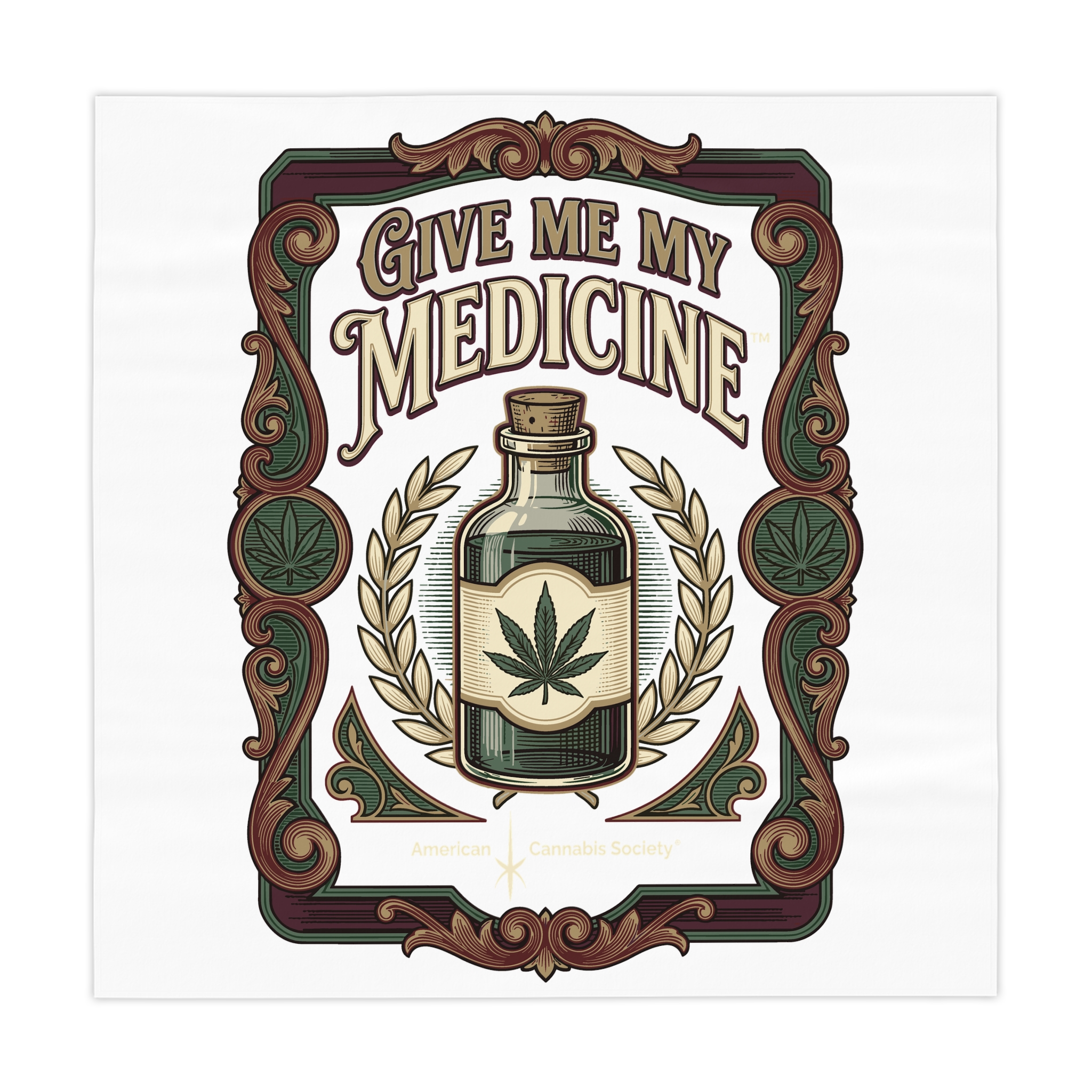 Give Me My Medicine™ Tablecloth – White