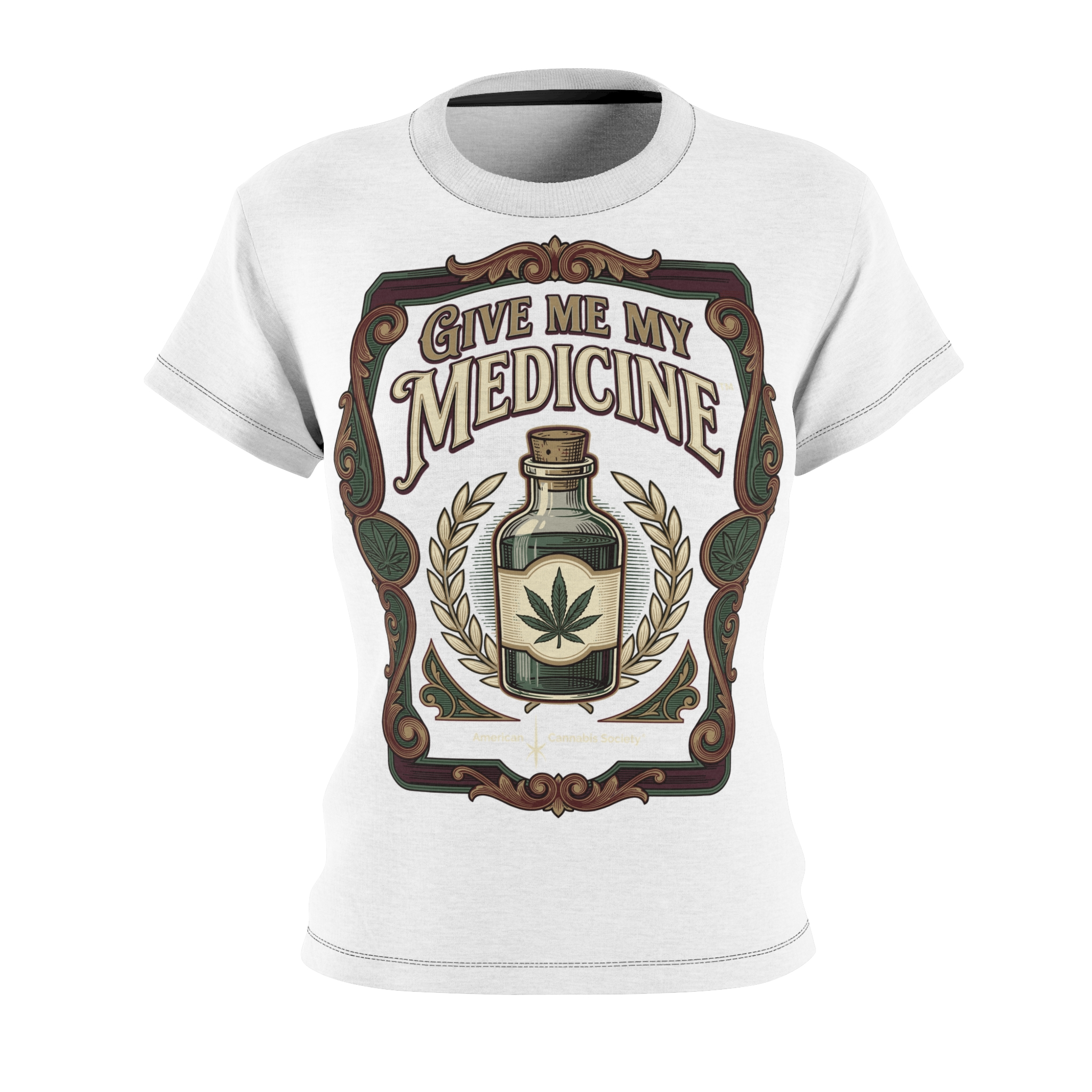 Give Me My Medicine™ Women's Cut & Sew Tee – Black Stitching