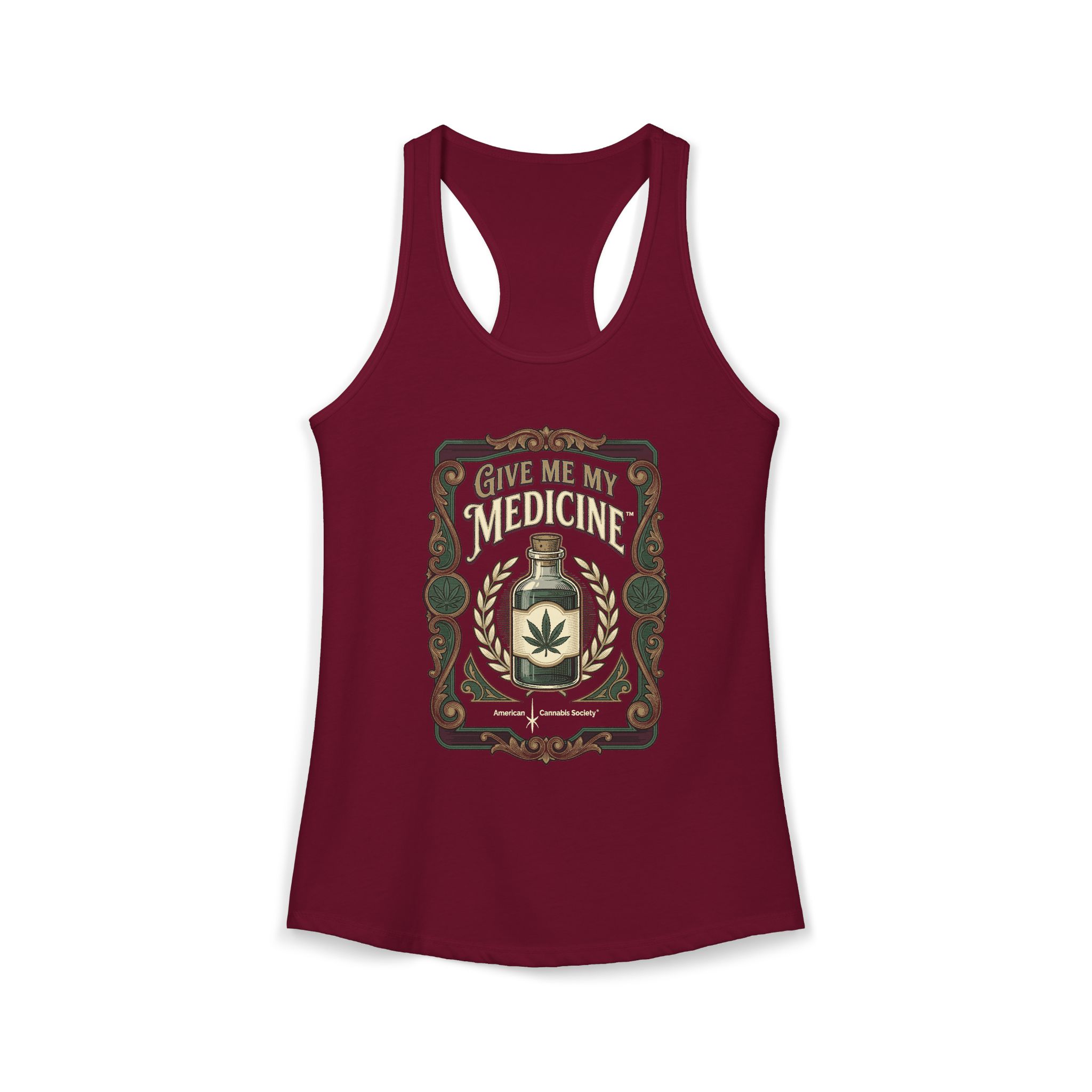 Give Me My Medicine™ Women's Racerback Tank – Solid Cardinal Red