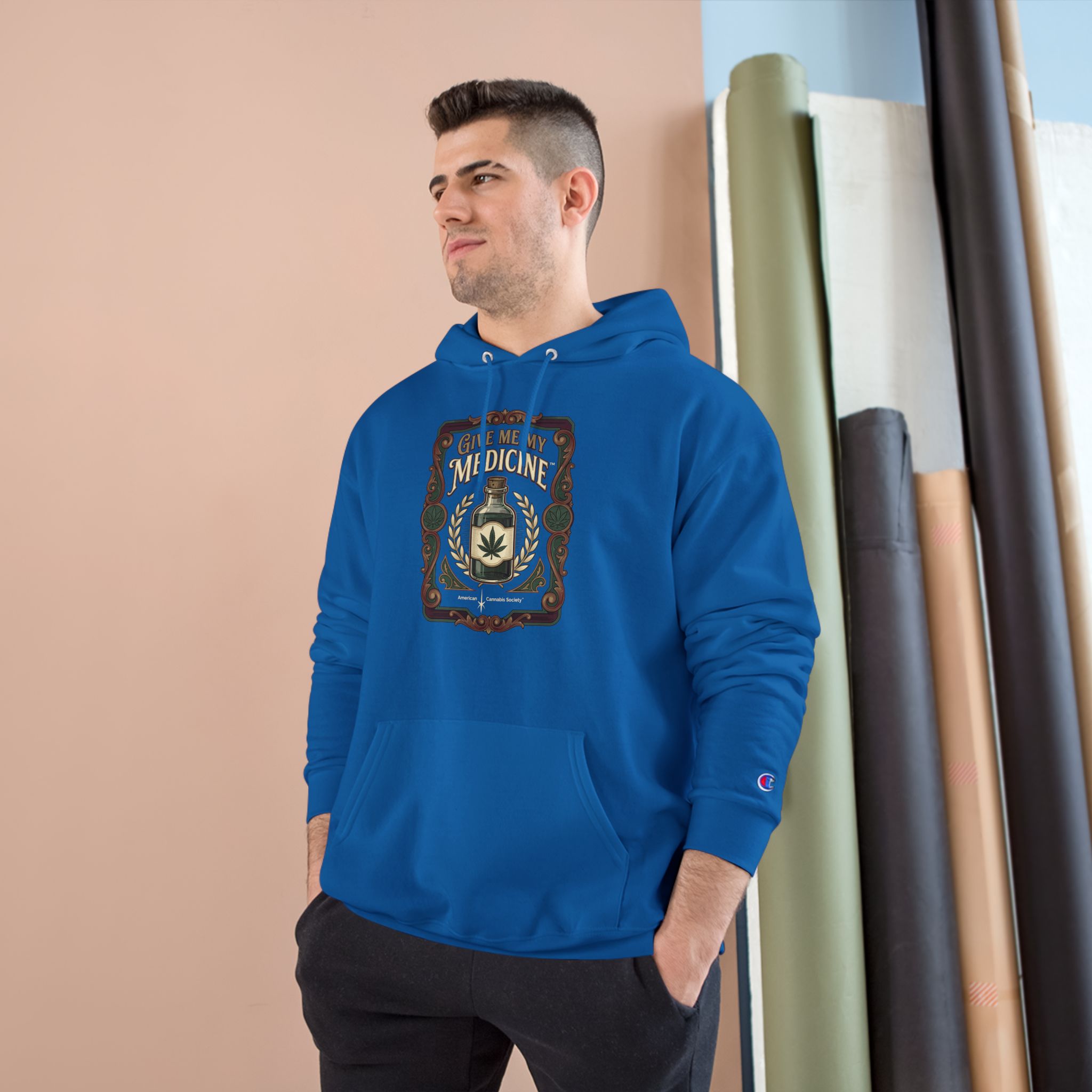 Give Me My Medicine™ Heavyweight Pullover Hoodie – Royal Blue, view 3