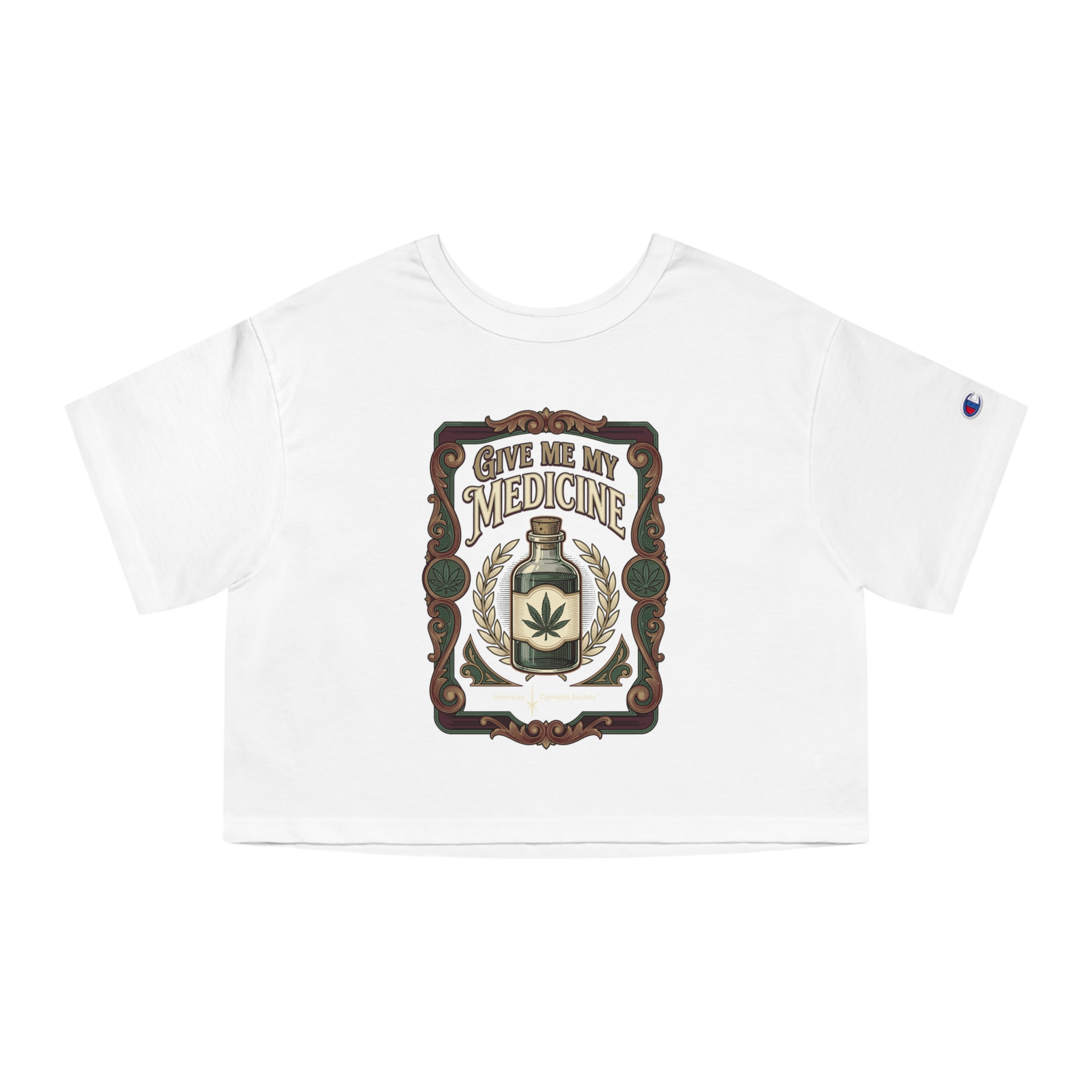 Give Me My Medicine™ Women's Heritage Cropped Tee – White