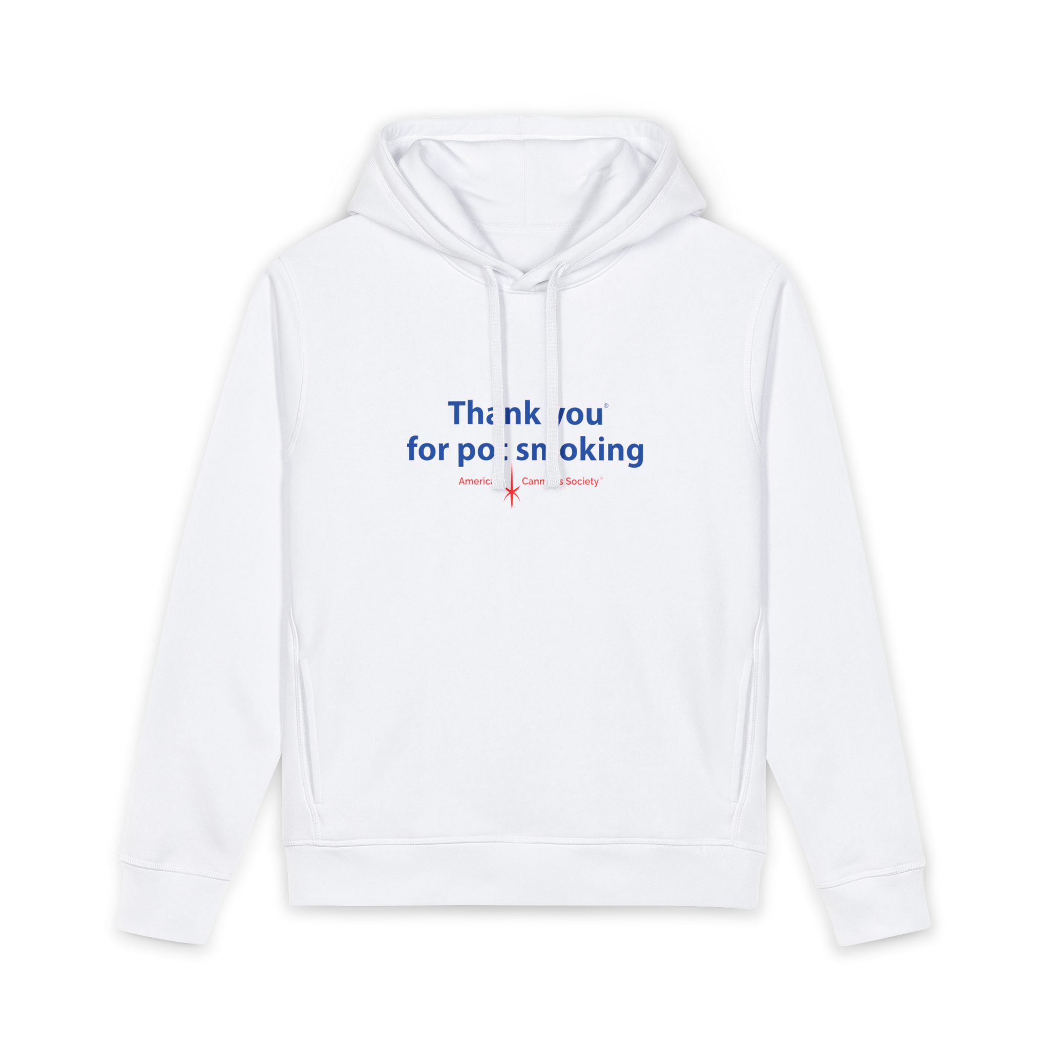 Thank You For Pot Smoking® Side Pocket Organic Hoodie – White