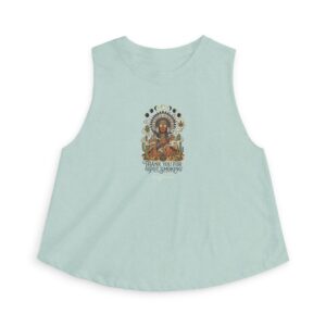 Thank You For Pot Smoking® Desert Chief Women's Crop Top – Heather Dusty Blue