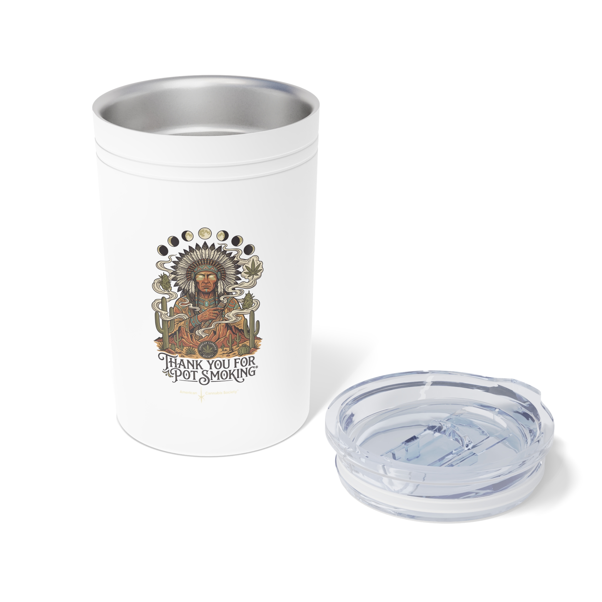 Thank You For Pot Smoking® Vacuum Insulated Tumbler (11oz) – White – view 5