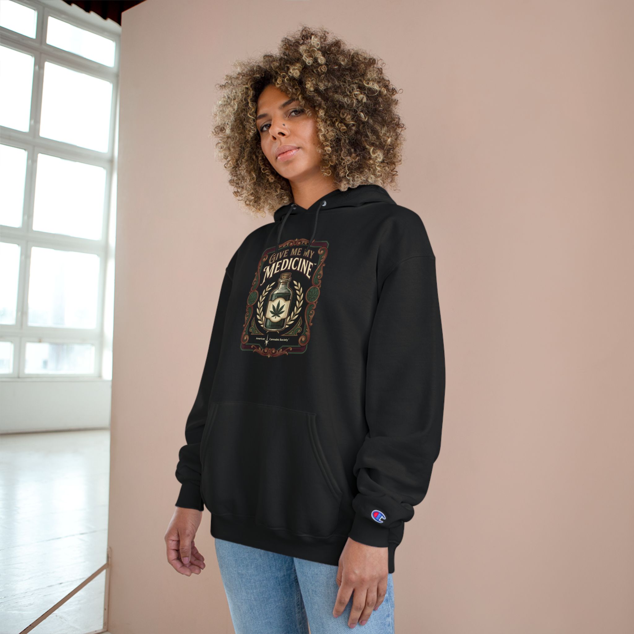 Give Me My Medicine™ Heavyweight Pullover Hoodie – Black, view 4
