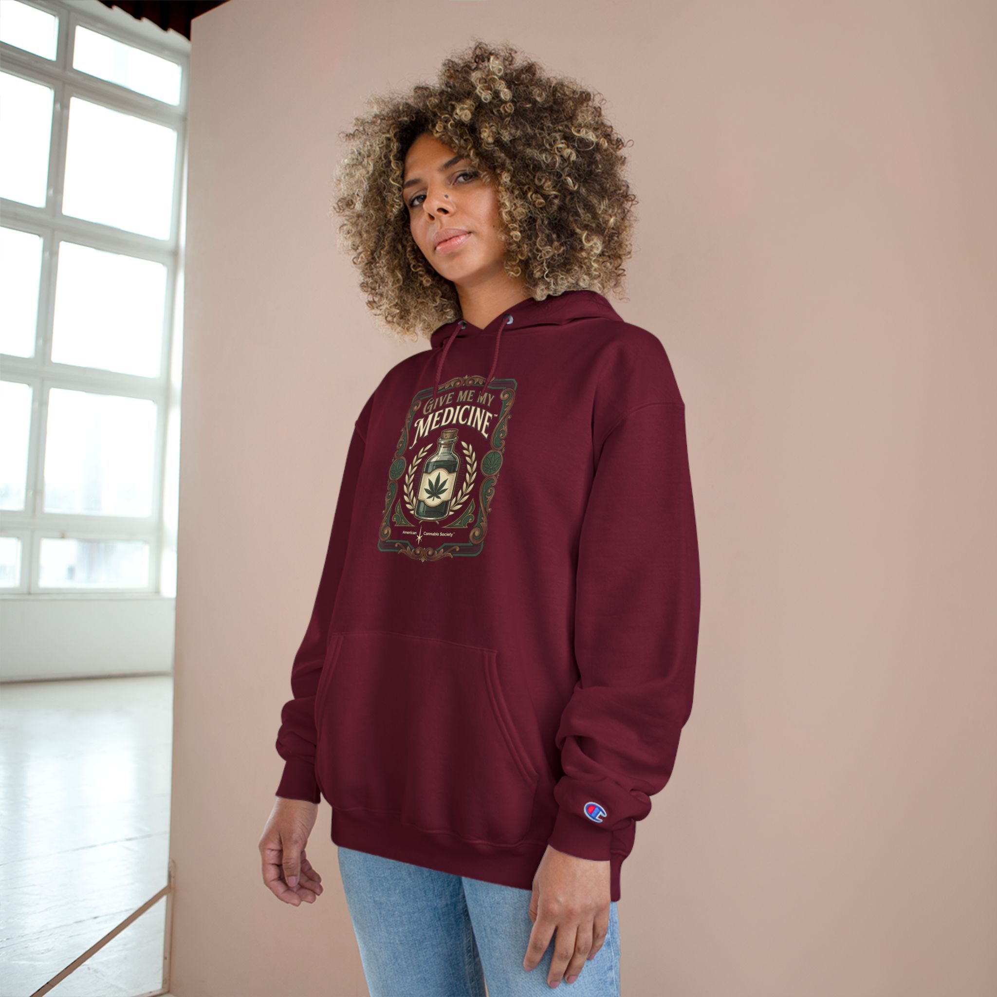 Give Me My Medicine™ Heavyweight Pullover Hoodie – Maroon, view 4