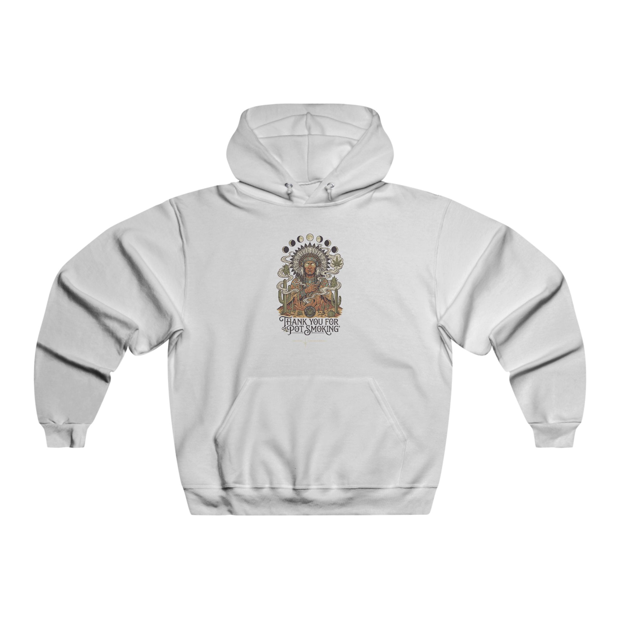 Thank You For Pot Smoking® Desert Chief Men's Fleece Hoodie – White