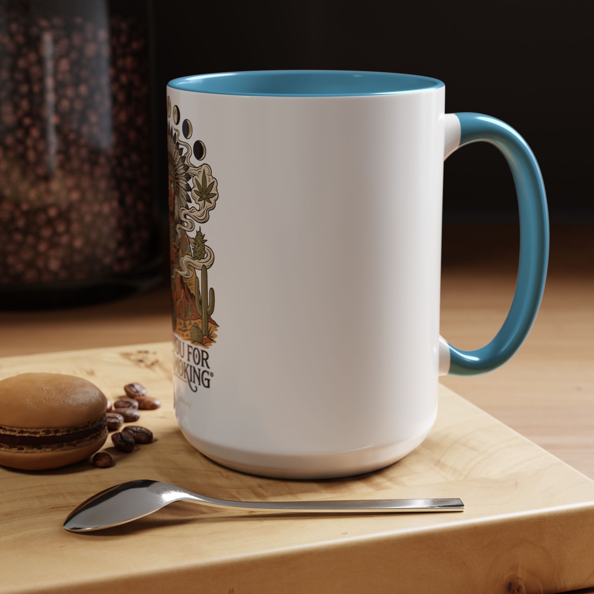 Thank You For Pot Smoking® Colored Interior Coffee Mug – Light Blue – view 11