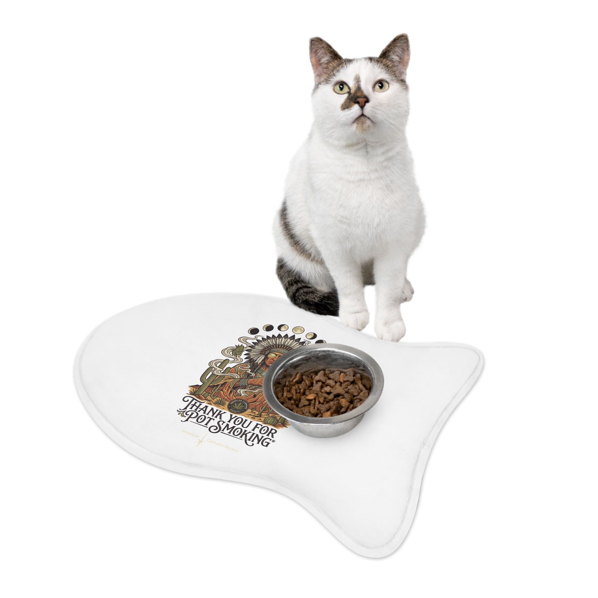 Thank You For Pot Smoking® Anti-Slip Pet Feeding Mat – White – view 10