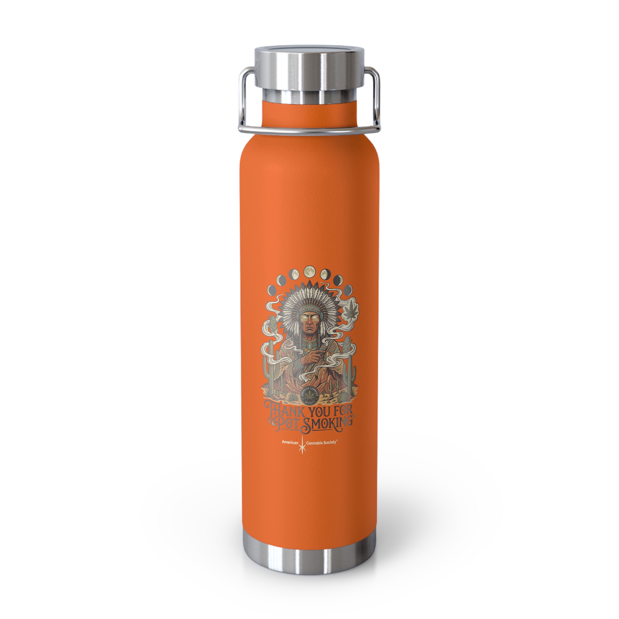 Thank You For Pot Smoking® Desert Chief Copper Insulated Bottle, 22oz – Orange