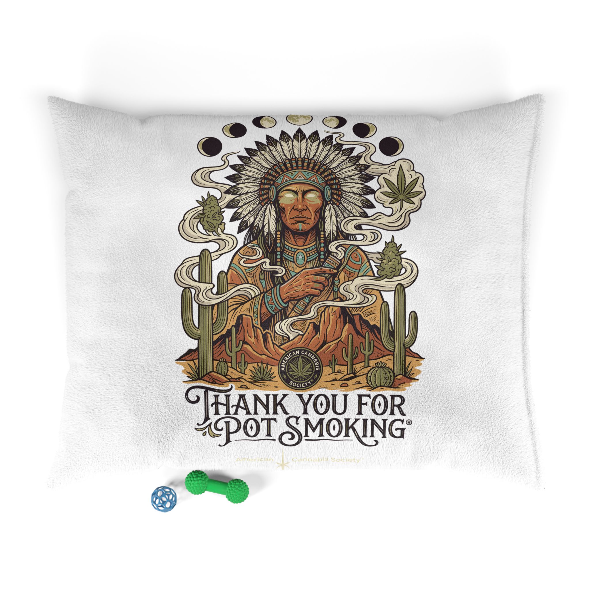 Thank You For Pot Smoking® Desert Chief Pet Bed – 50" × 40"