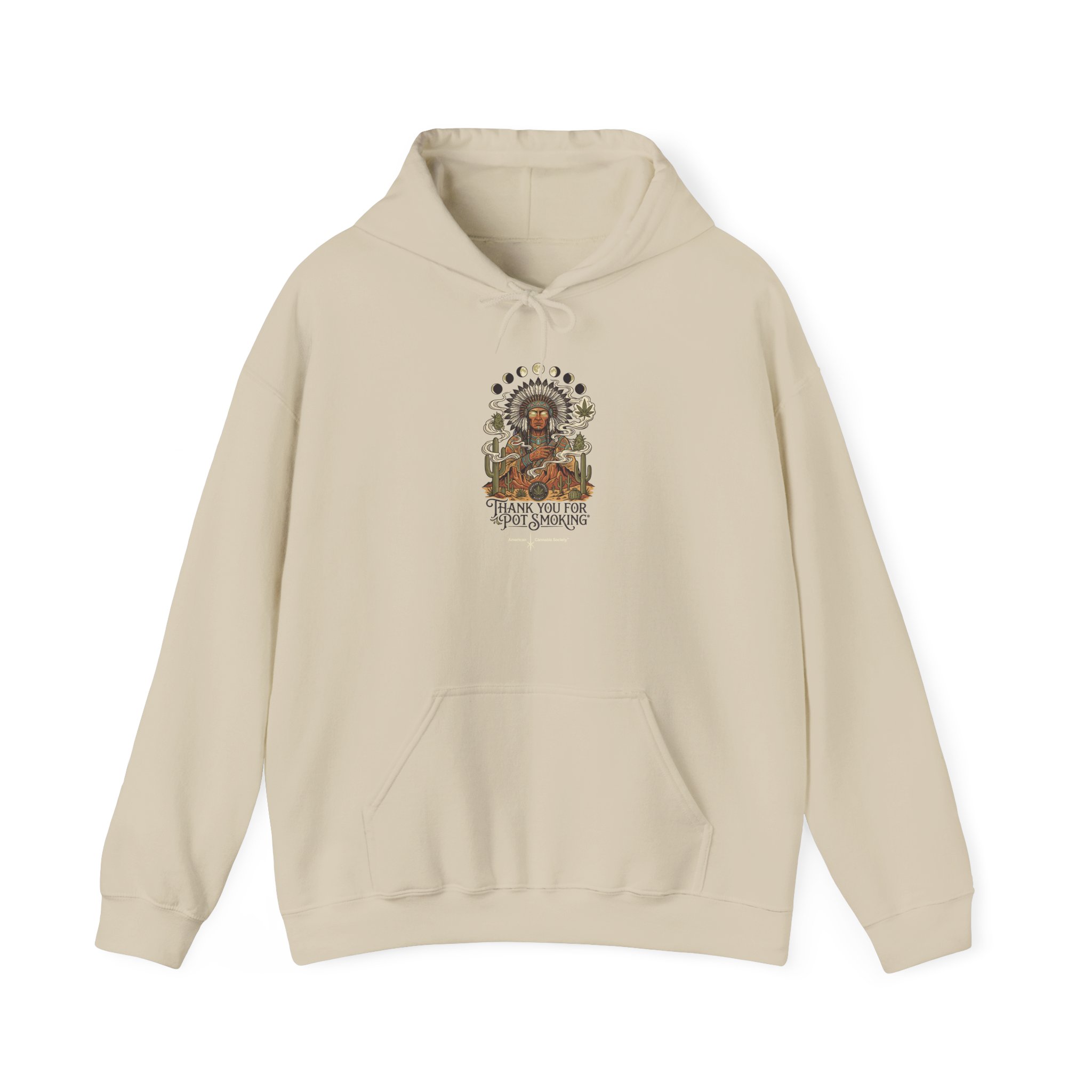 Thank You For Pot Smoking® Desert Chief Unisex Heavyweight Blend Hoodie – Sand
